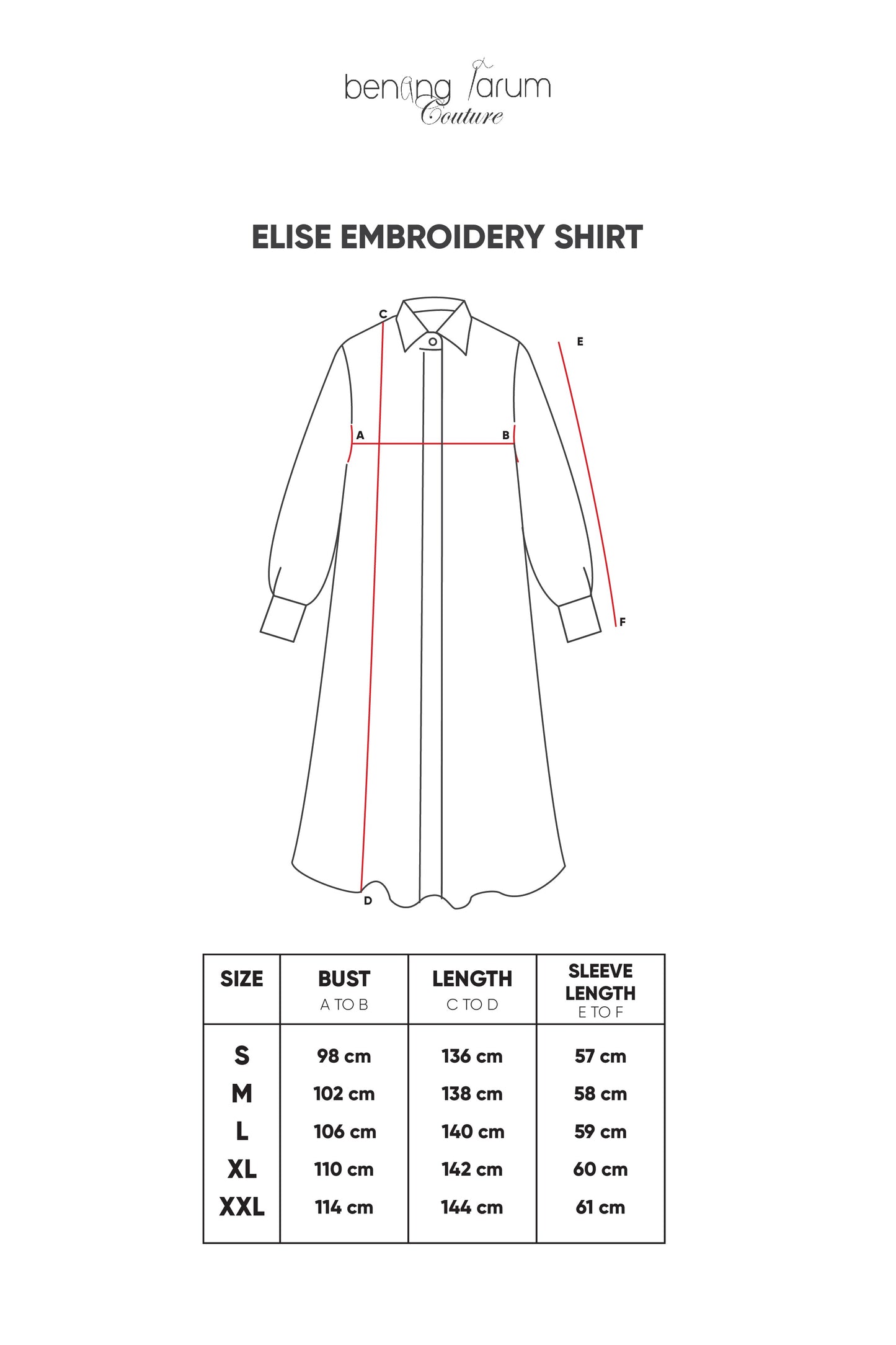 Elise Embroidery Shirt Dress - Red