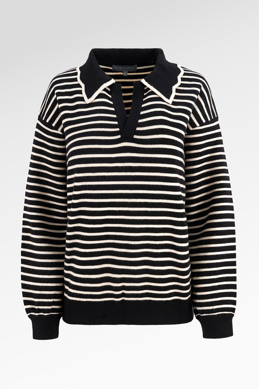 Stripes Knit Sweater - Black/Ivory