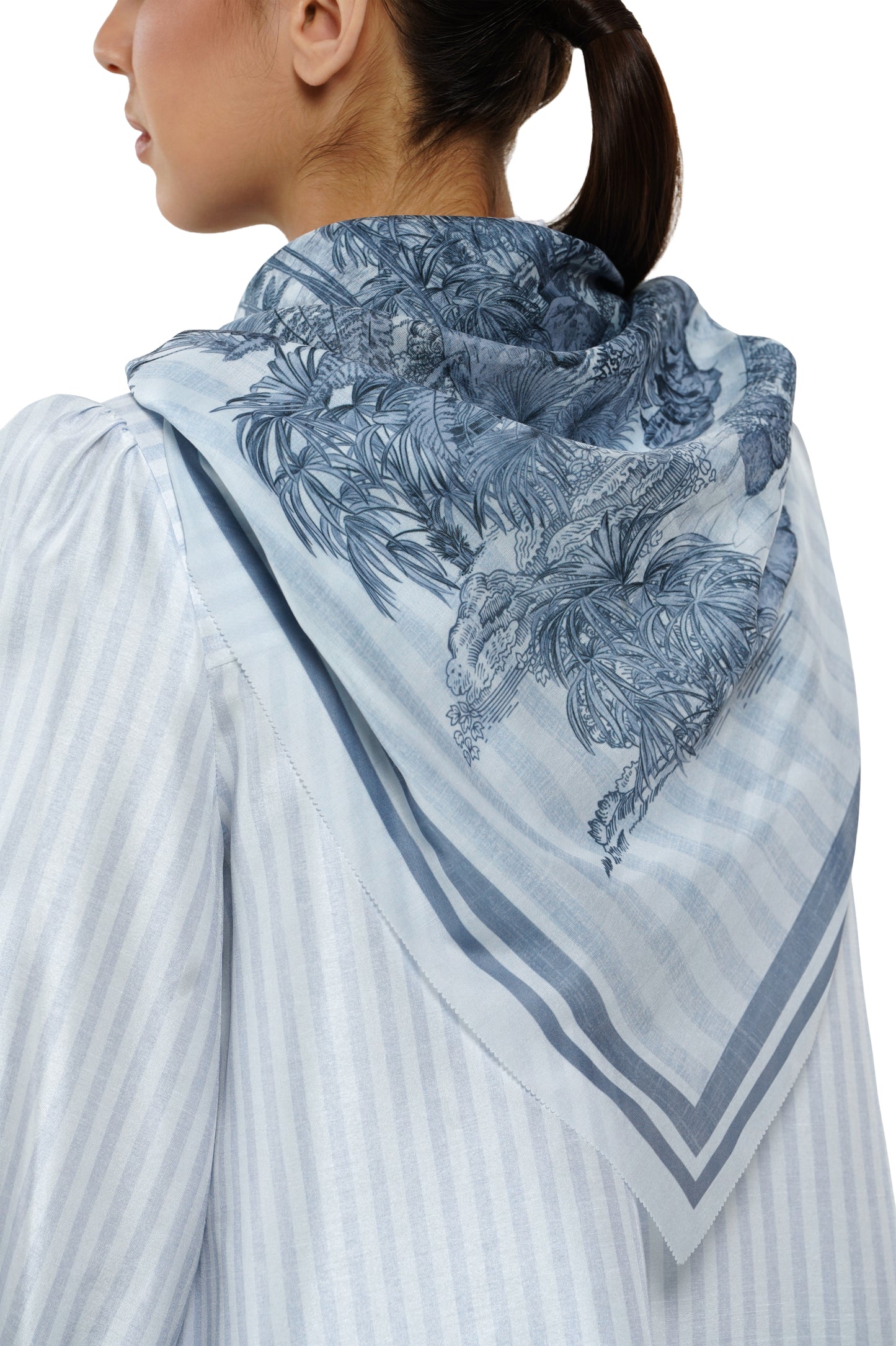 Toile Memoirs Scarf - Dusty Blue