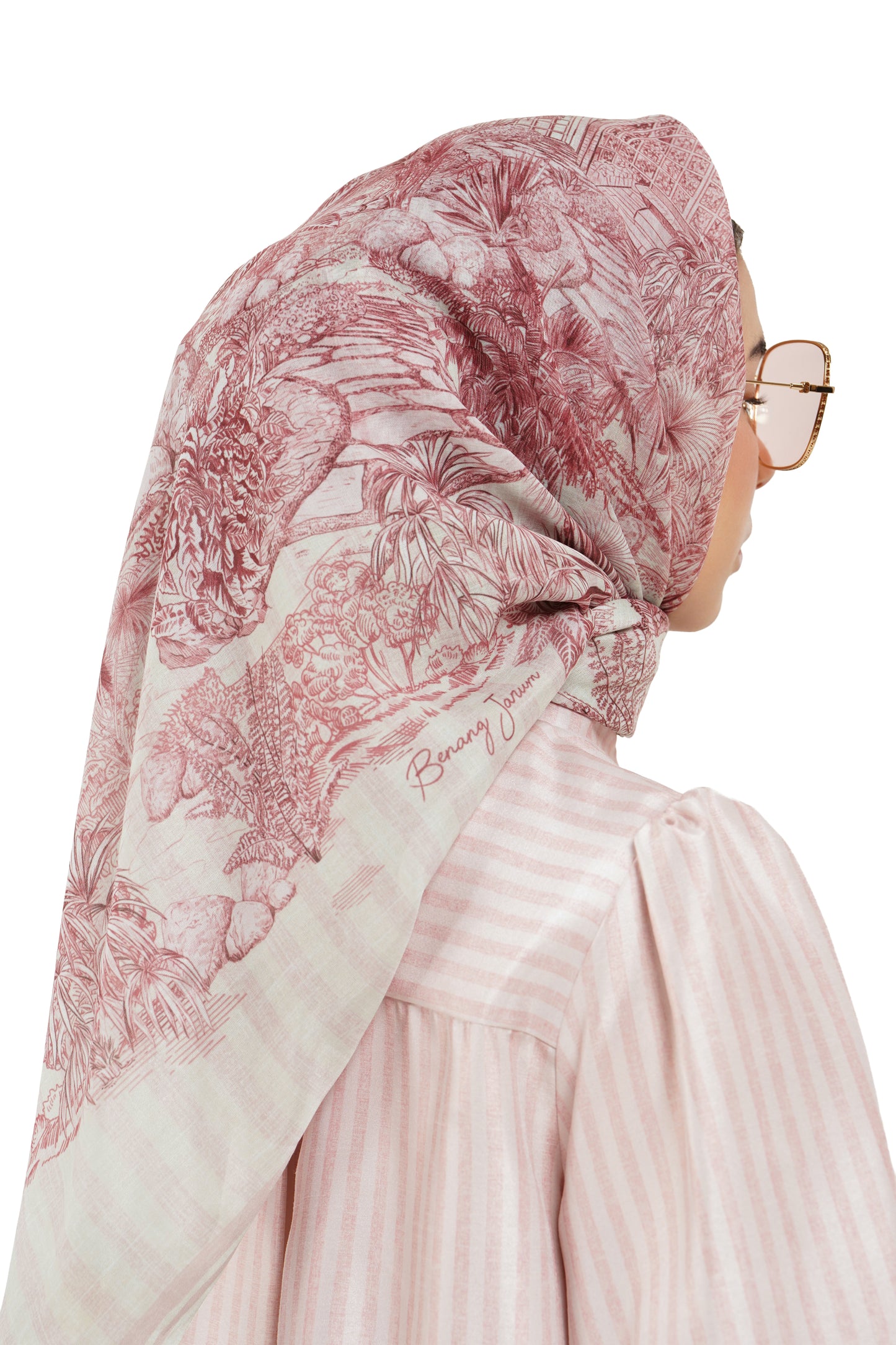 Toile Memoirs Scarf - Dusty Rose