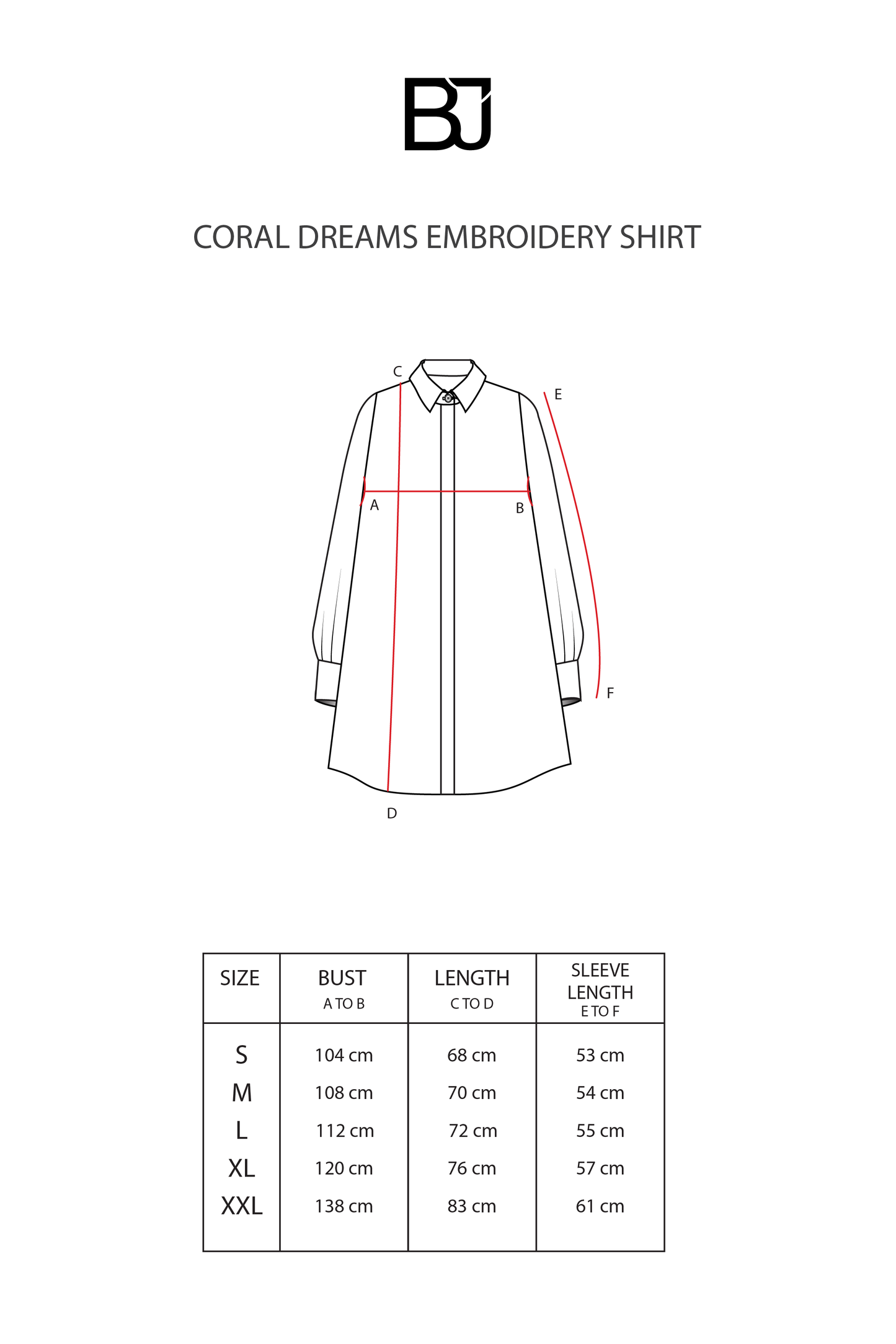 Coral Dreams Embroidery Shirt - Blue