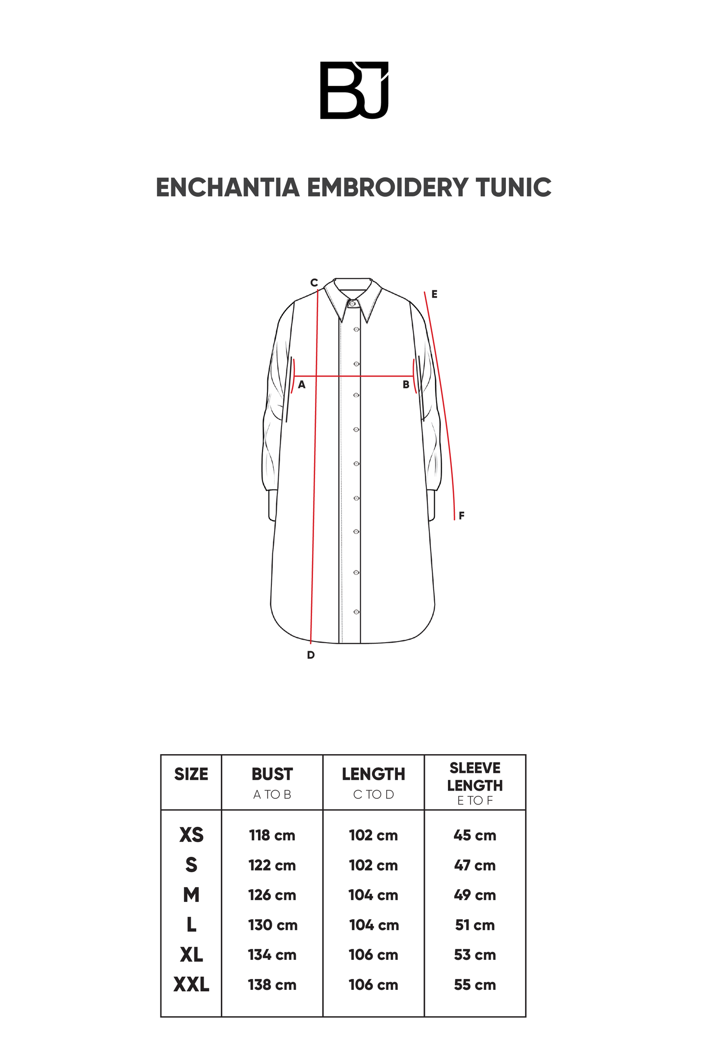 Enchantia Embroidery Tunic - Blue