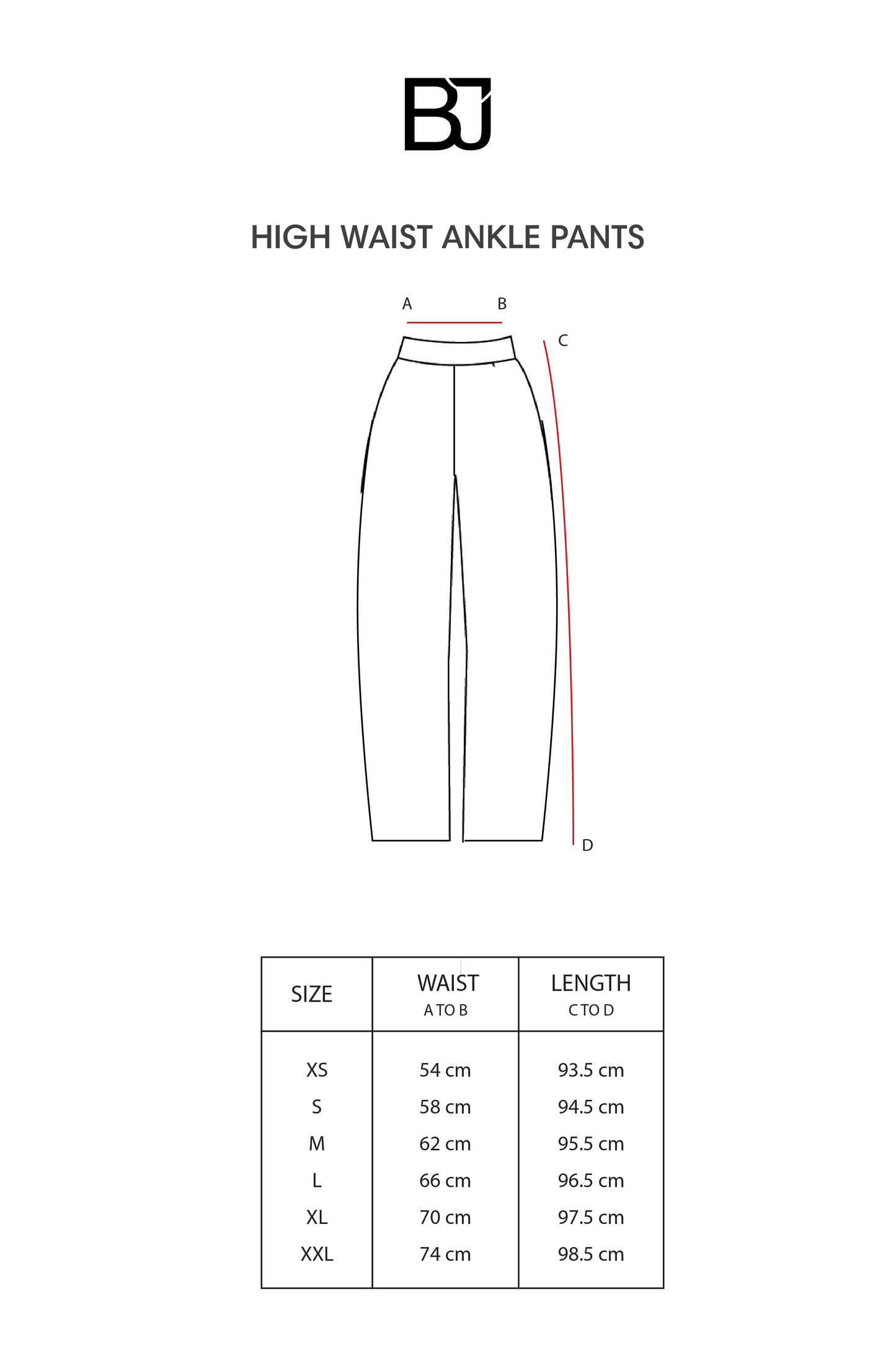High Waist Ankle Pants - Denim