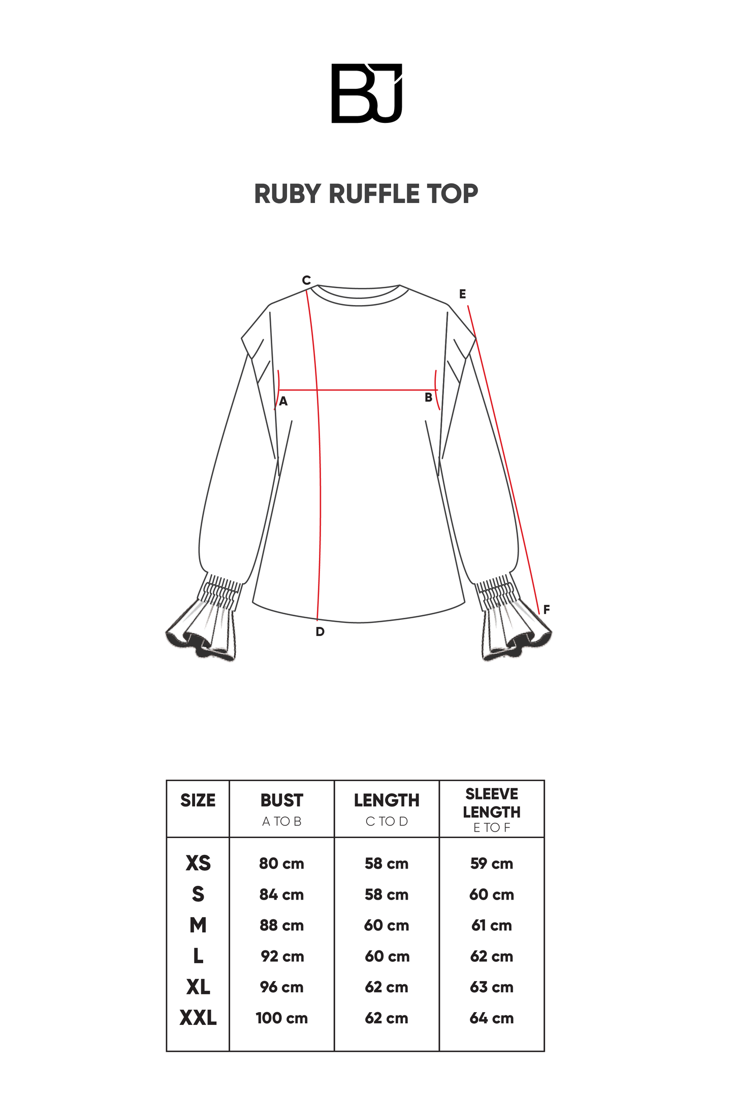 Ruby Ruffle Top - Black