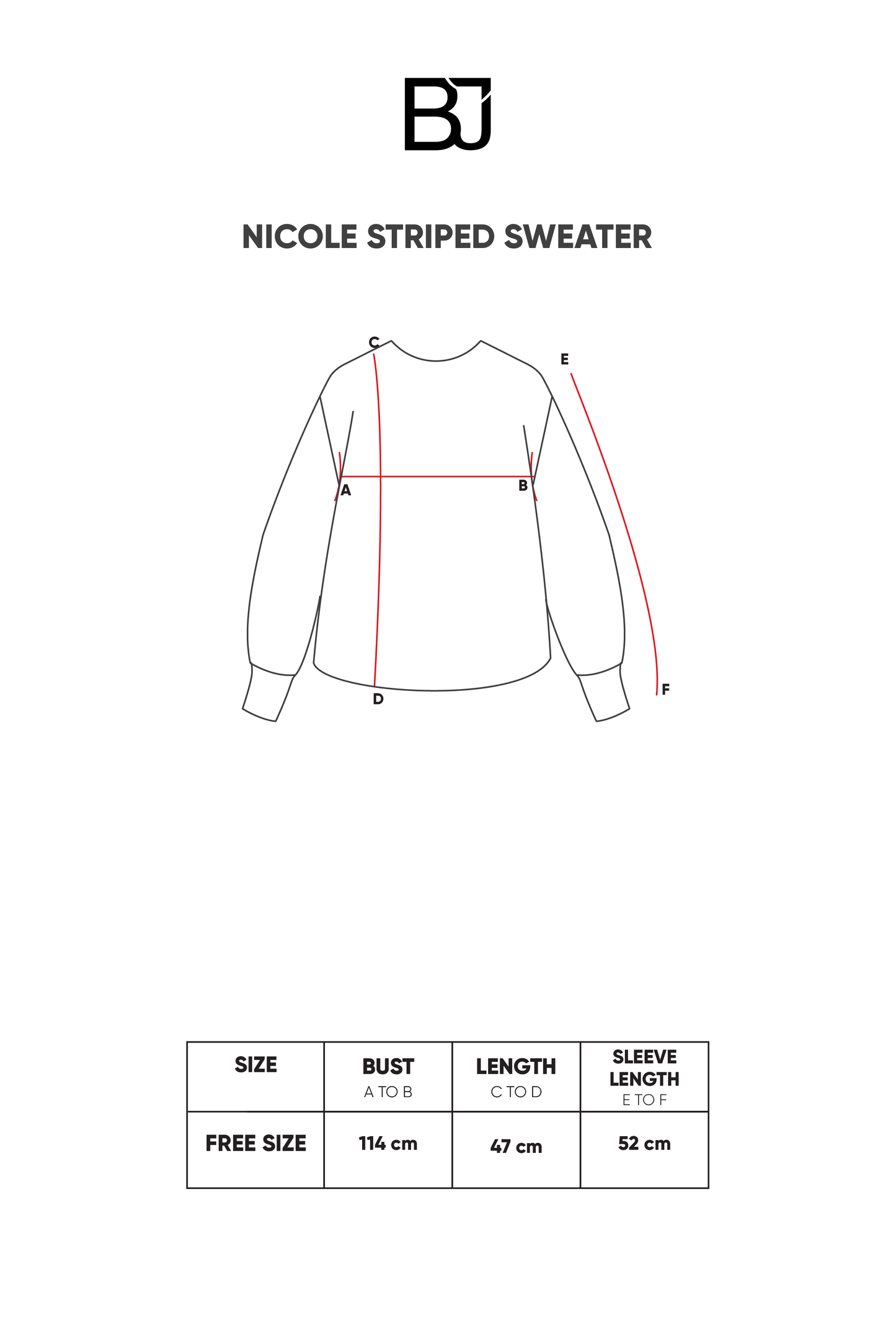 Nicole Striped Sweater - Black