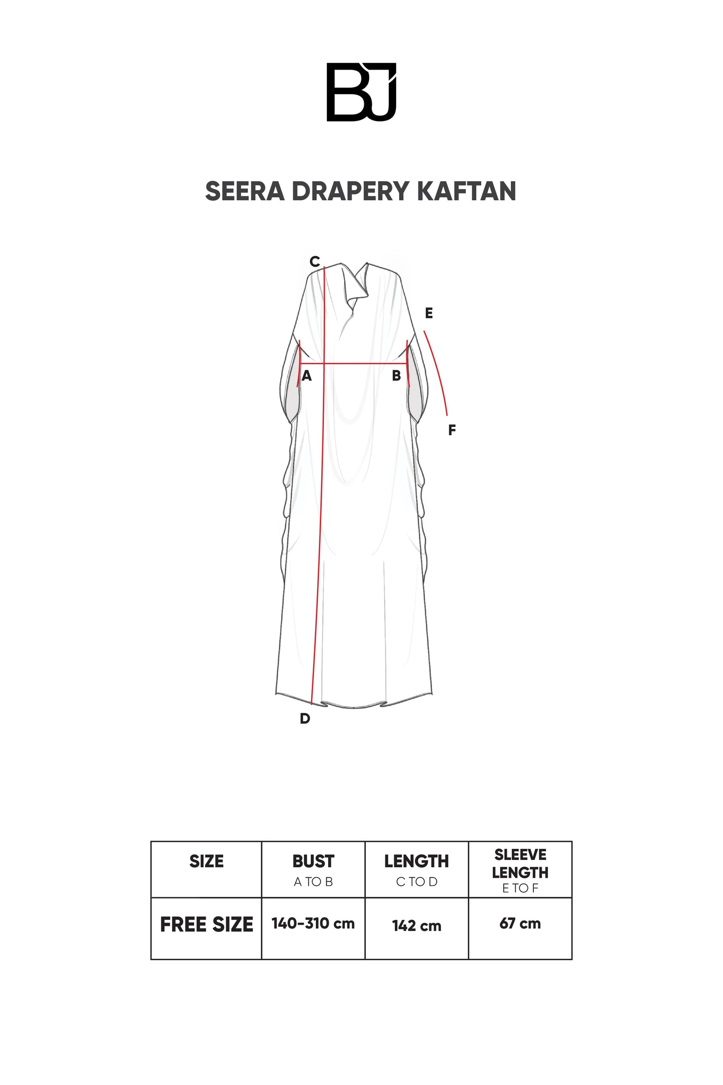 Seera Drapery Kaftan - Blue