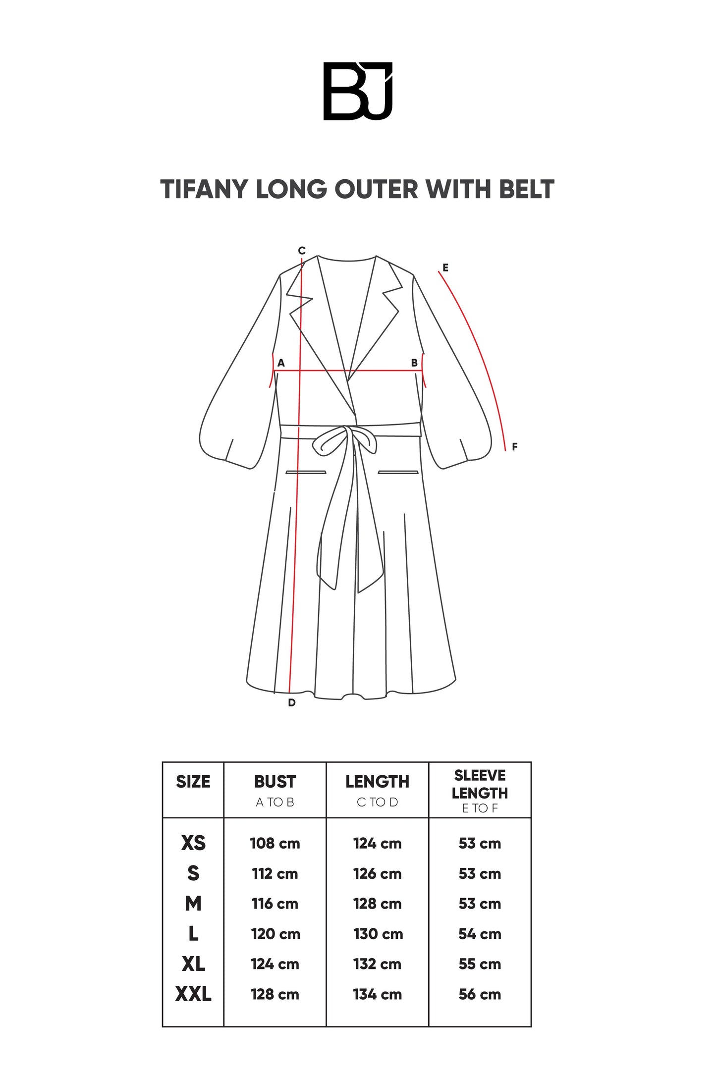 Tifany Long Outer with Belt - Navy