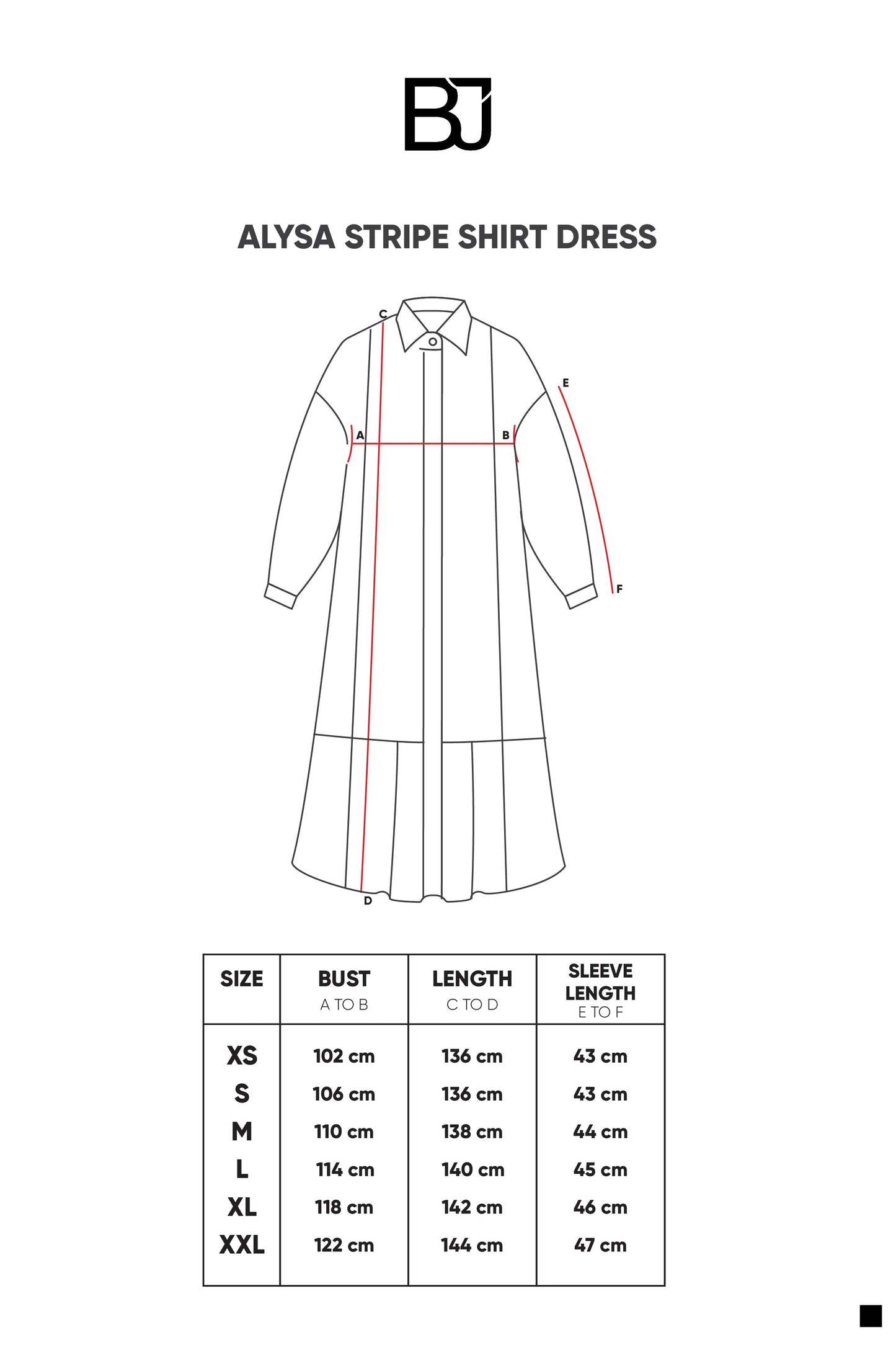 Alysa Stripe Shirt Dress - Black
