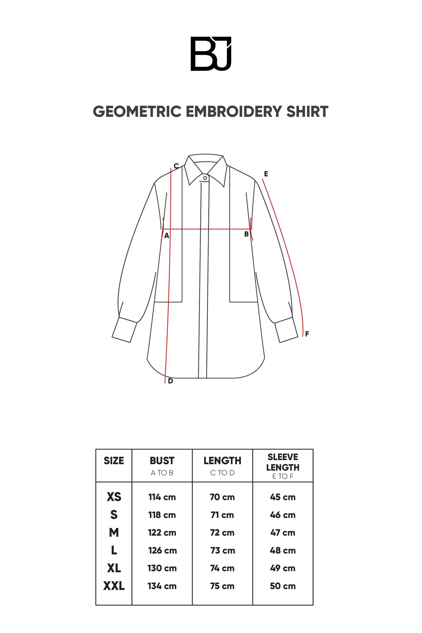 Geometric Embroidery Shirt - Black
