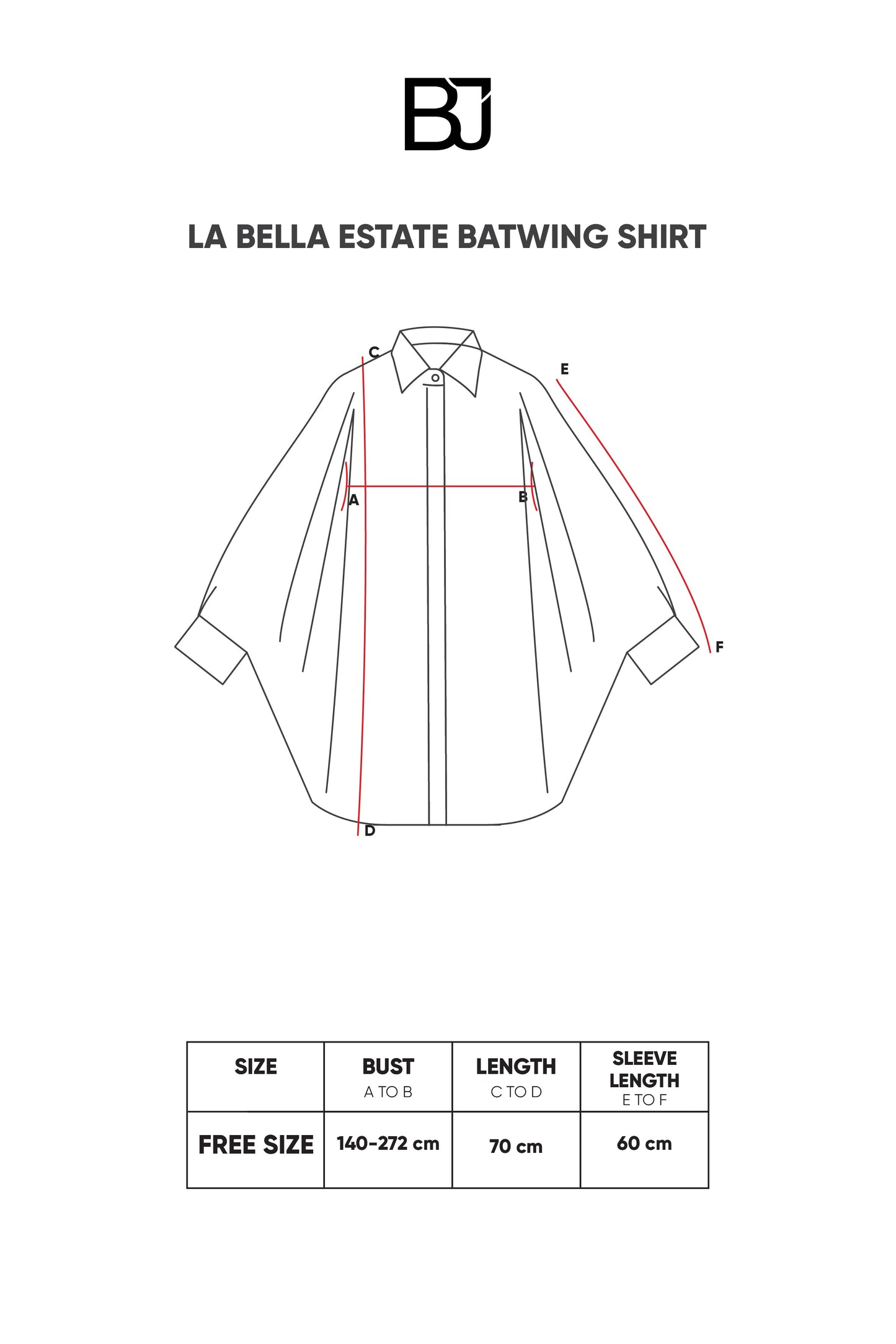 La Bella Estate Batwing Shirt - Black