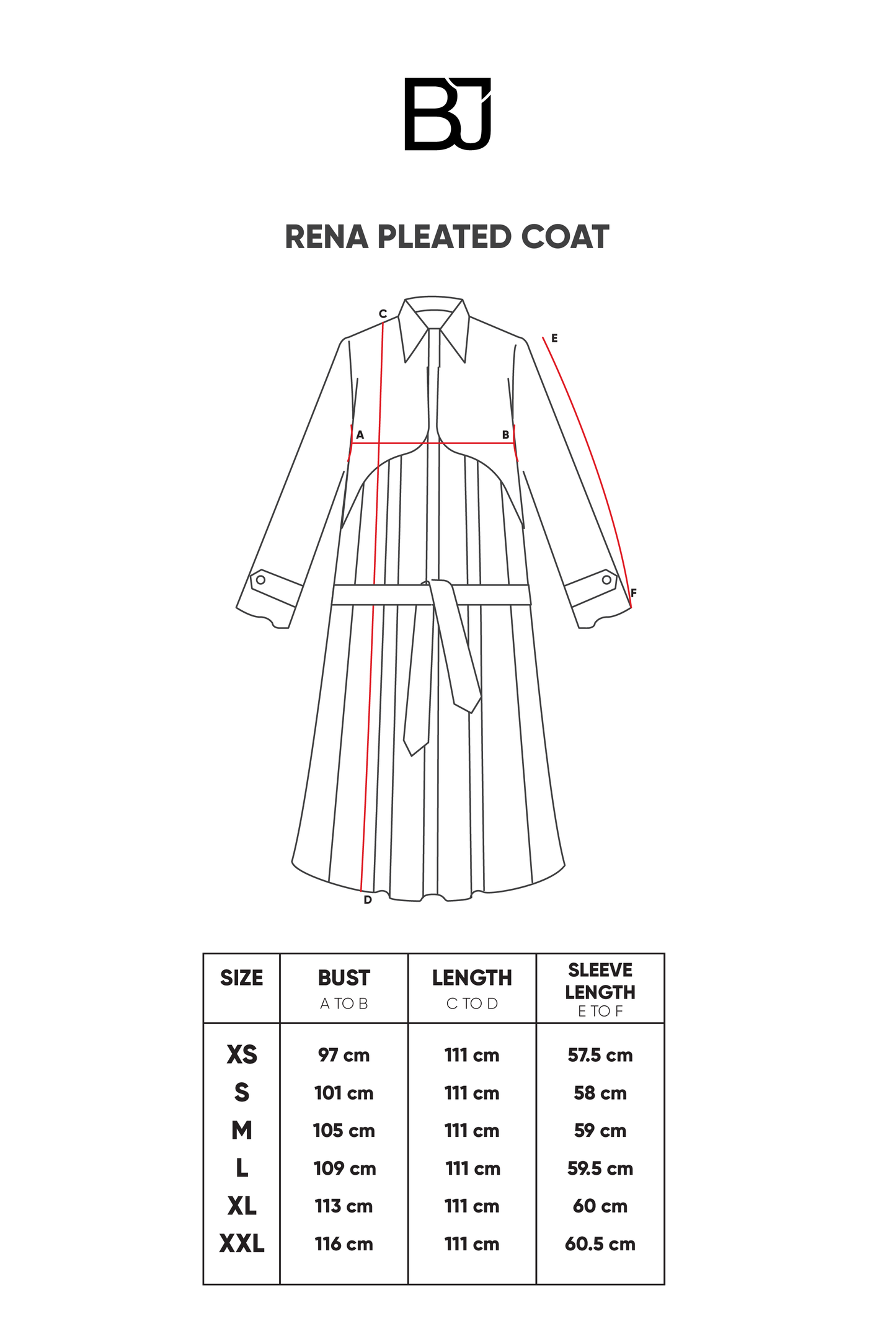 Rena Pleated Coat - Black