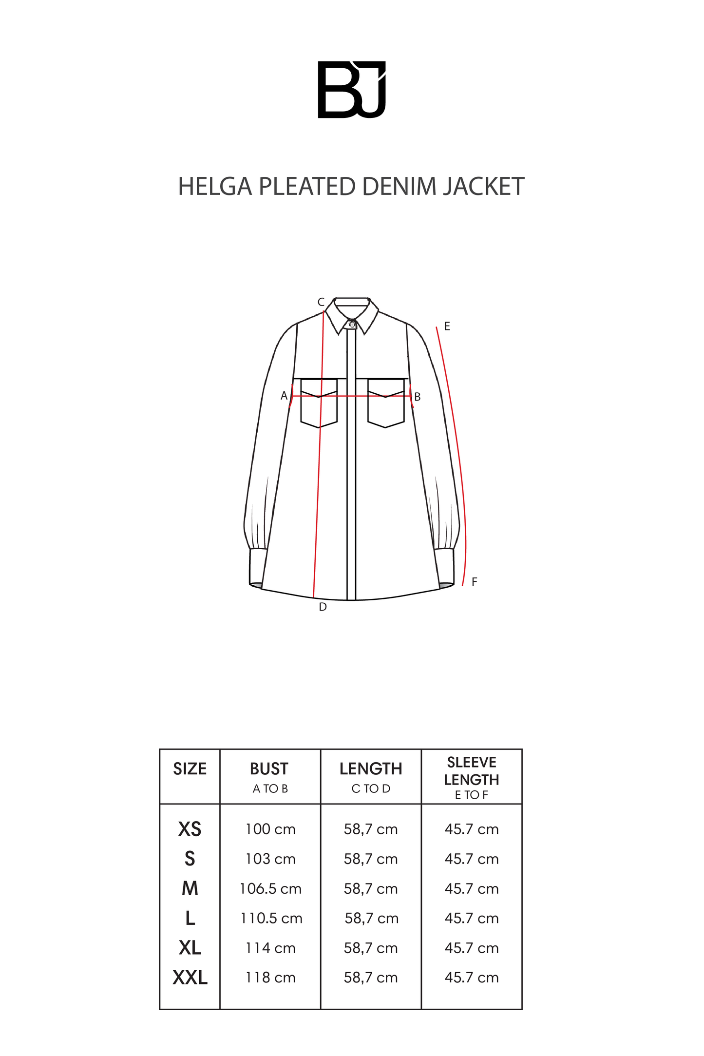 Helga Pleated Denim Jacket - Navy