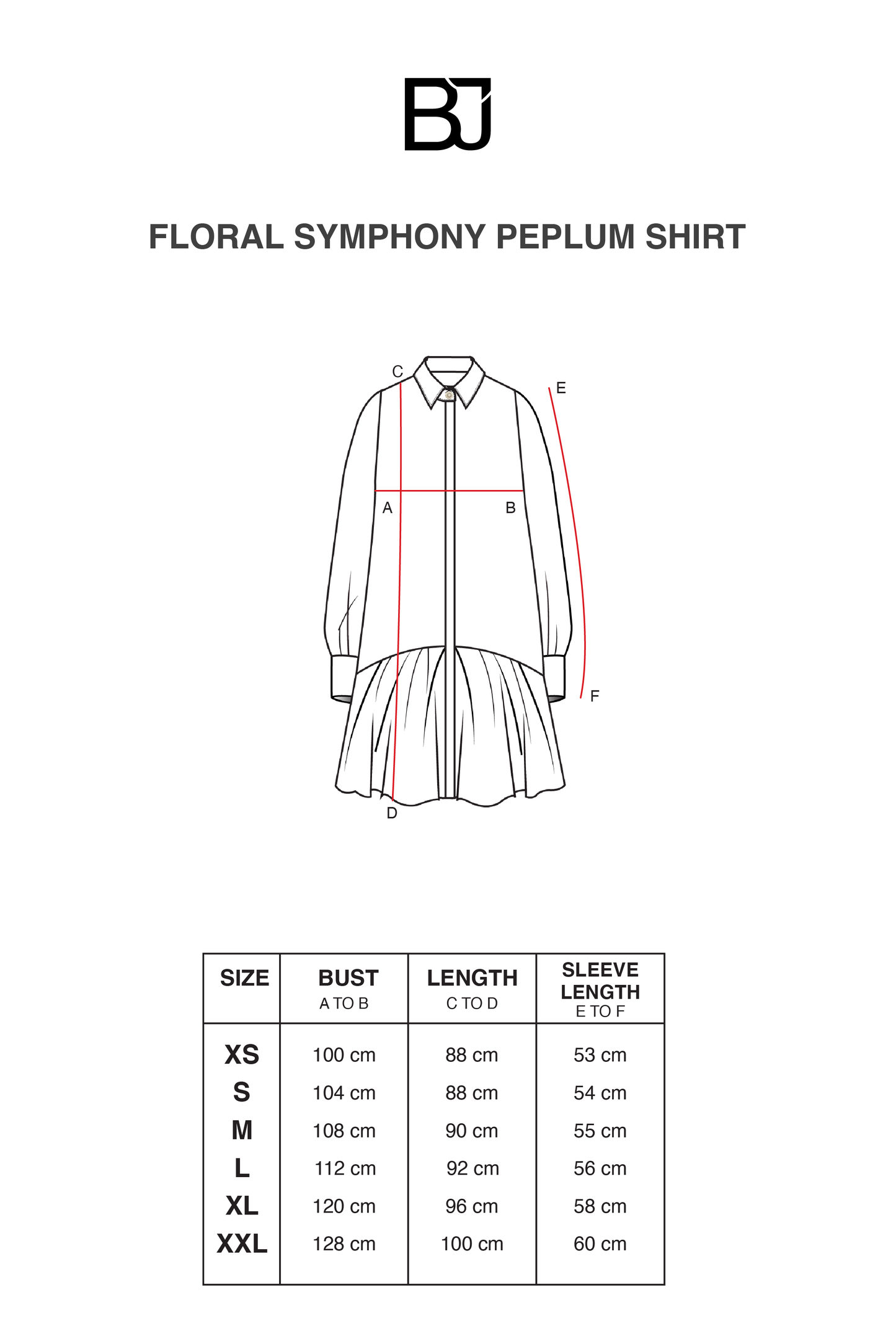 Floral Symphony Peplum Shirt - Poppy
