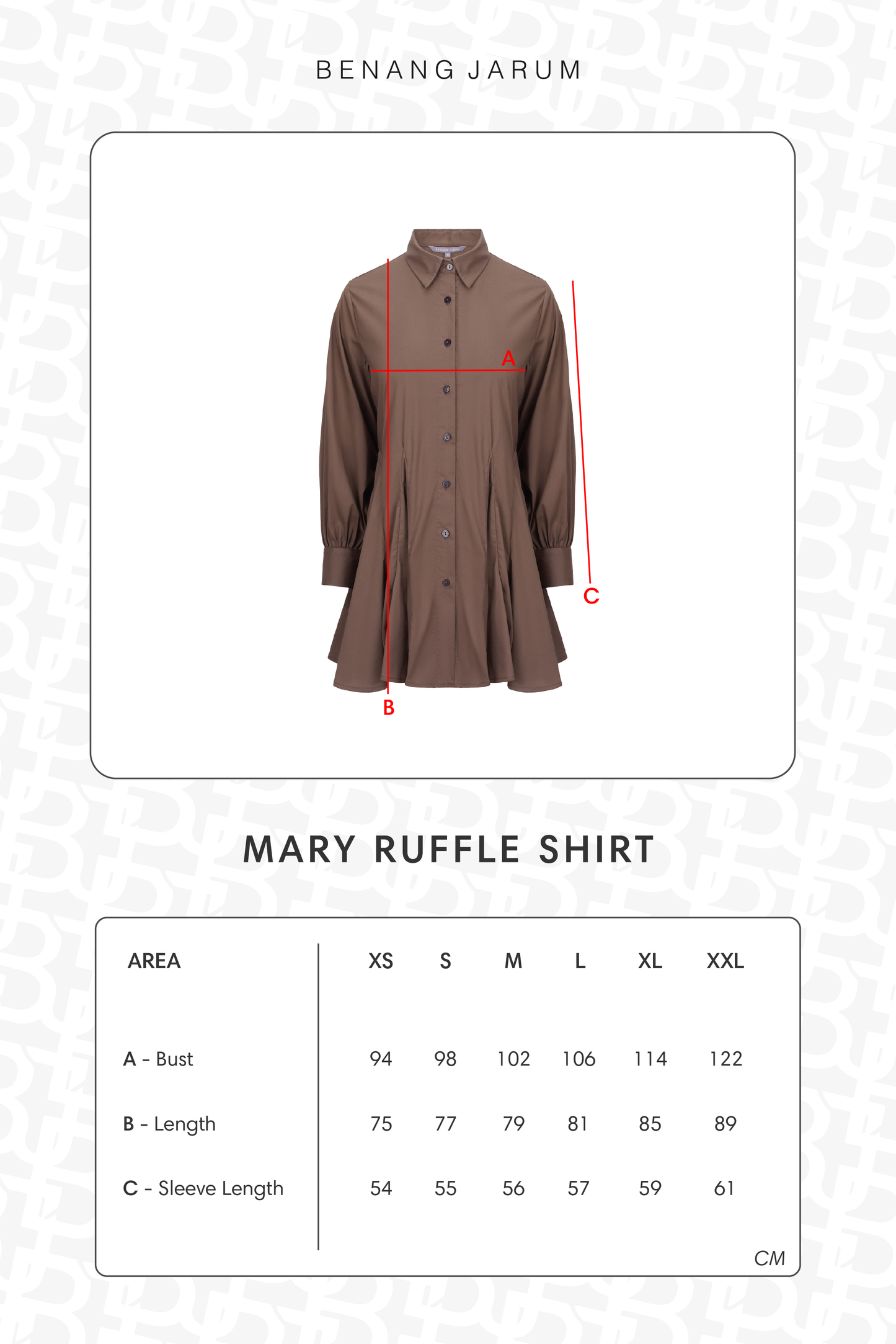 Mary Ruffle Shirt - Brown