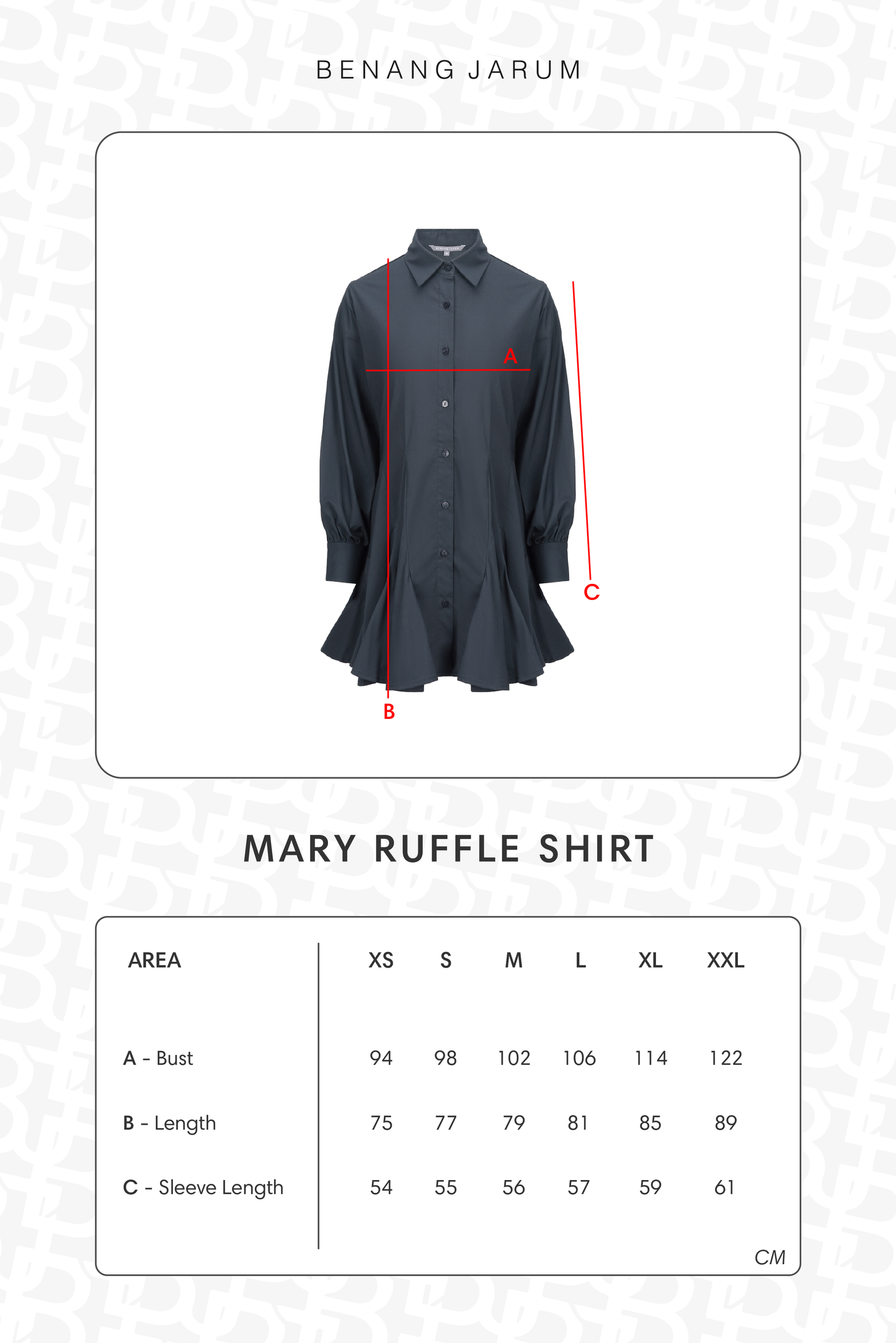 Mary Ruffle Shirt - Navy