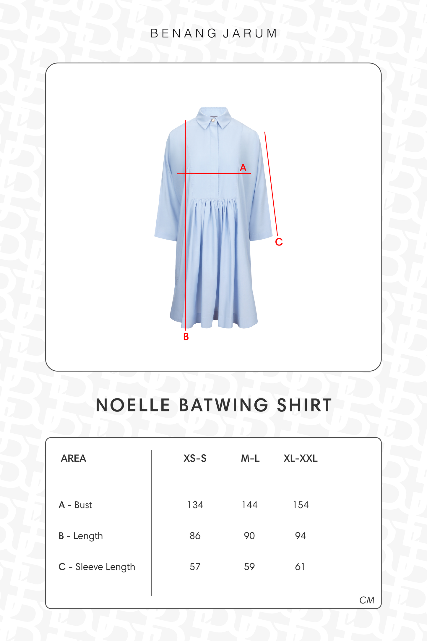 Noelle Batwing Shirt - Powder Blue