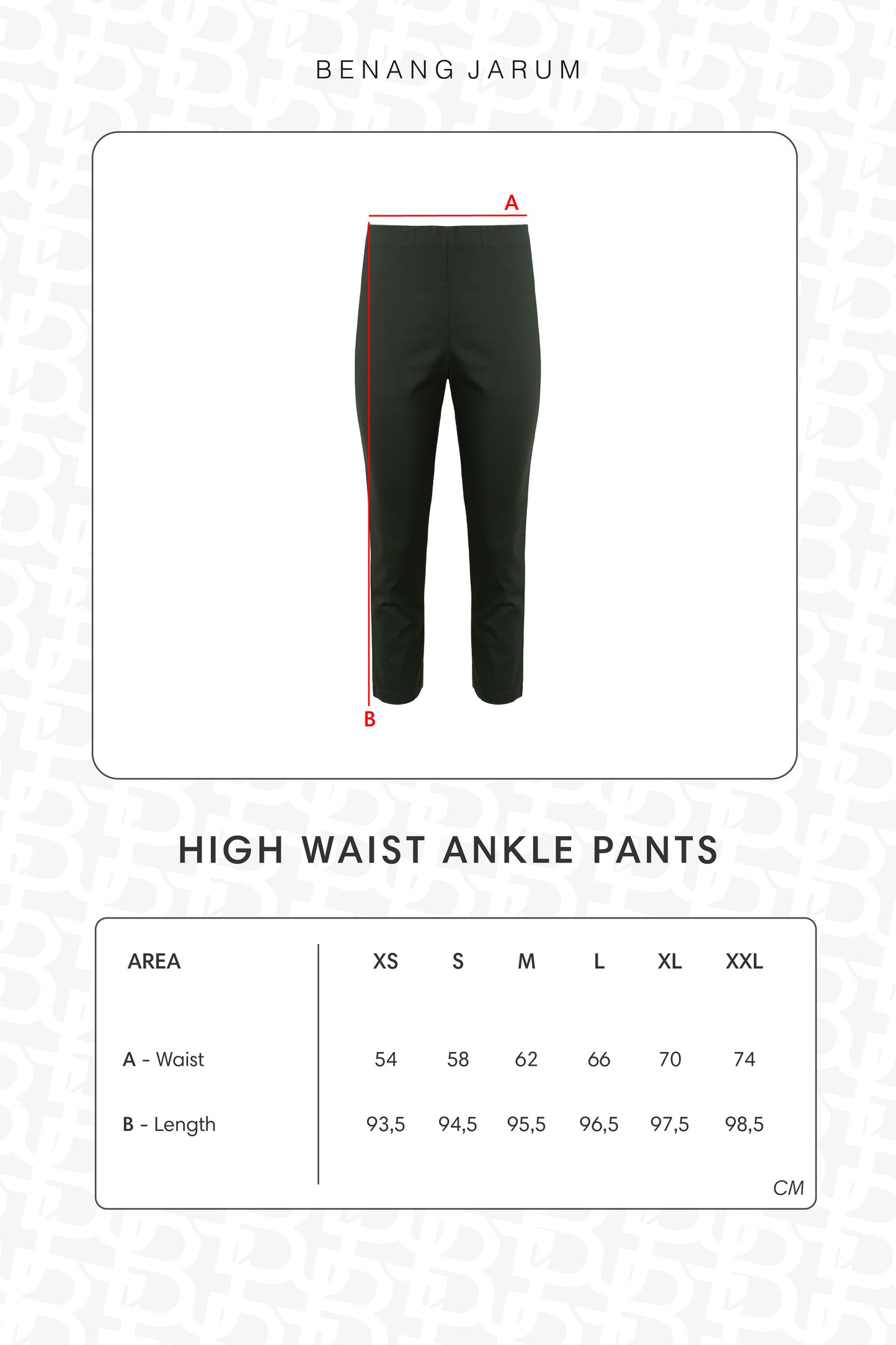 High Waist Ankle Pants - Noir