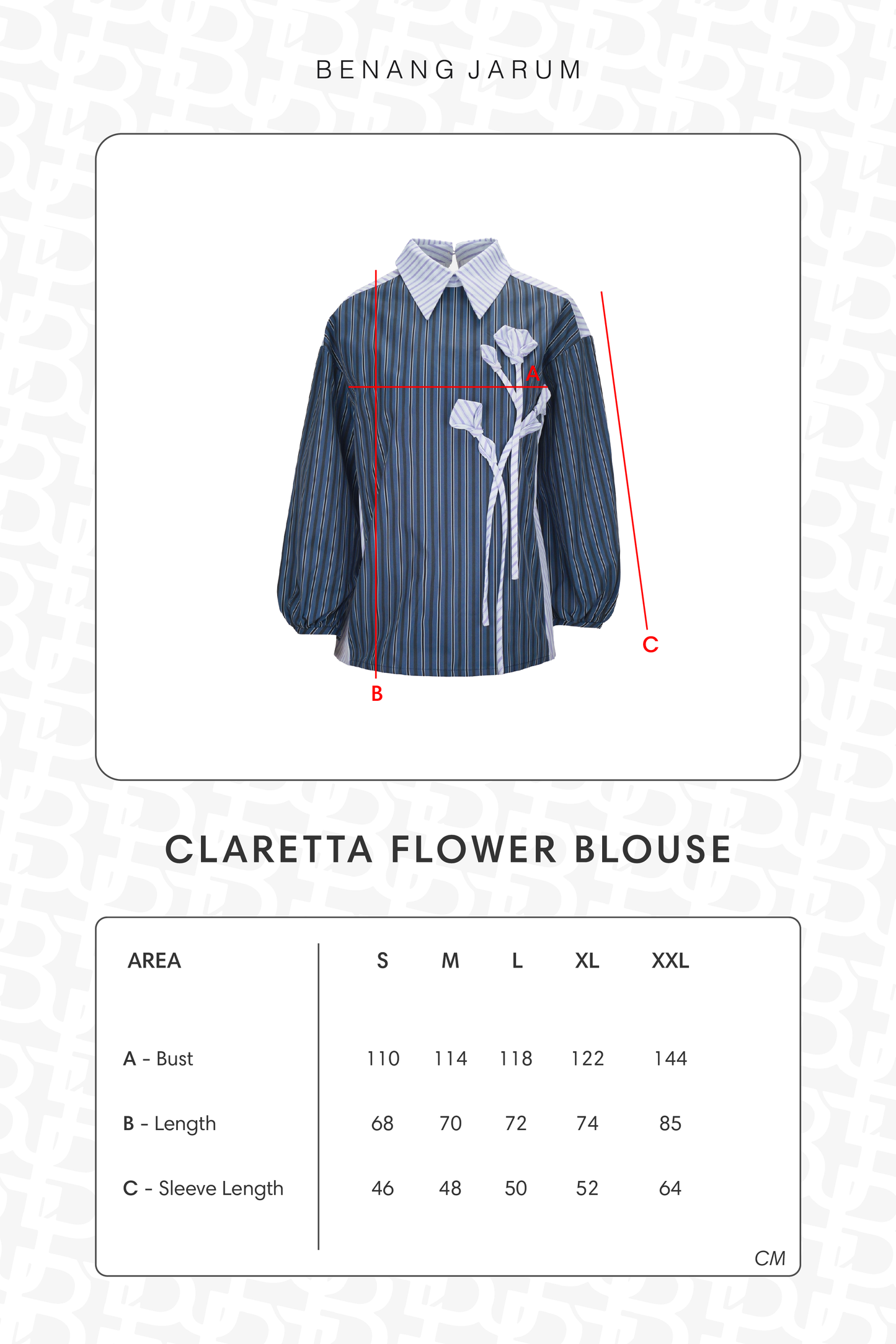 Claretta Flower Blouse - Twilight Blue