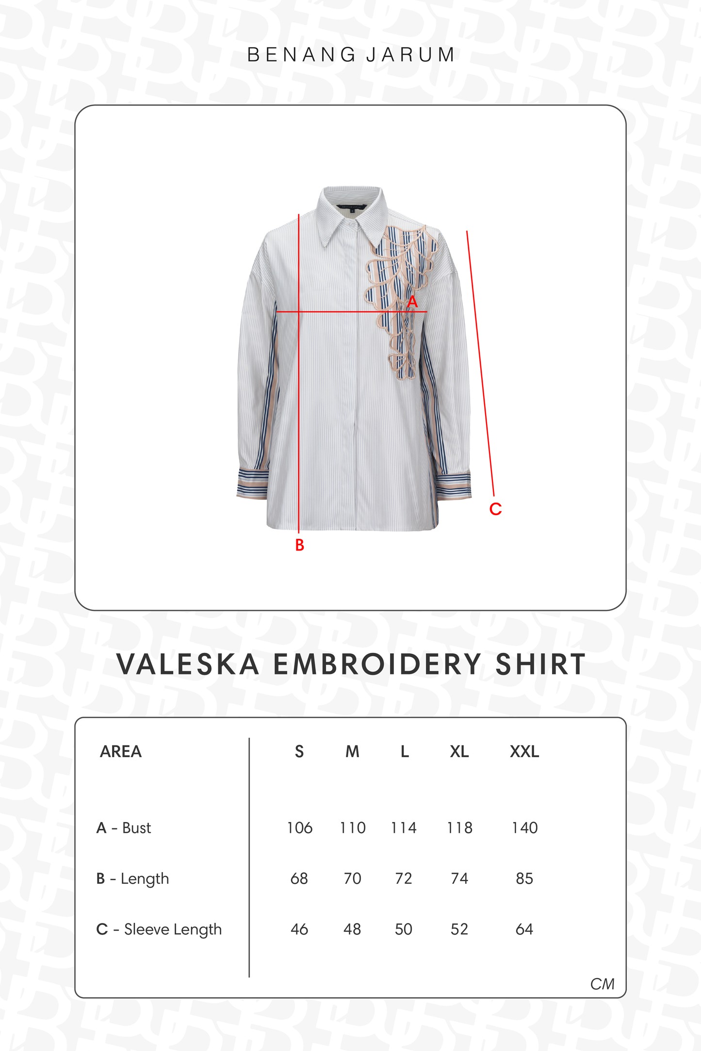 Valeska Embroidery Shirt - Sky Blue