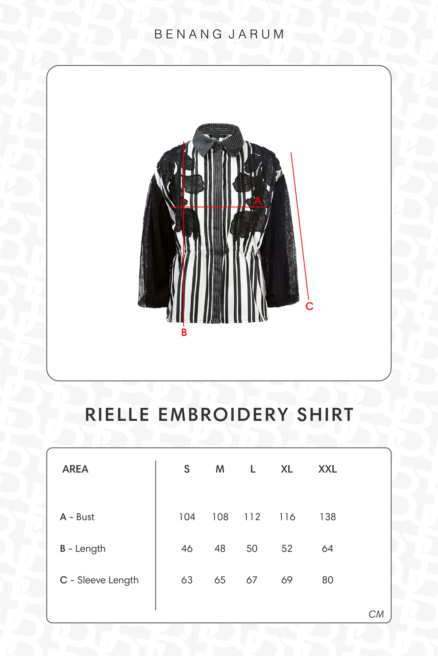Rielle Embroidery Shirt - Black