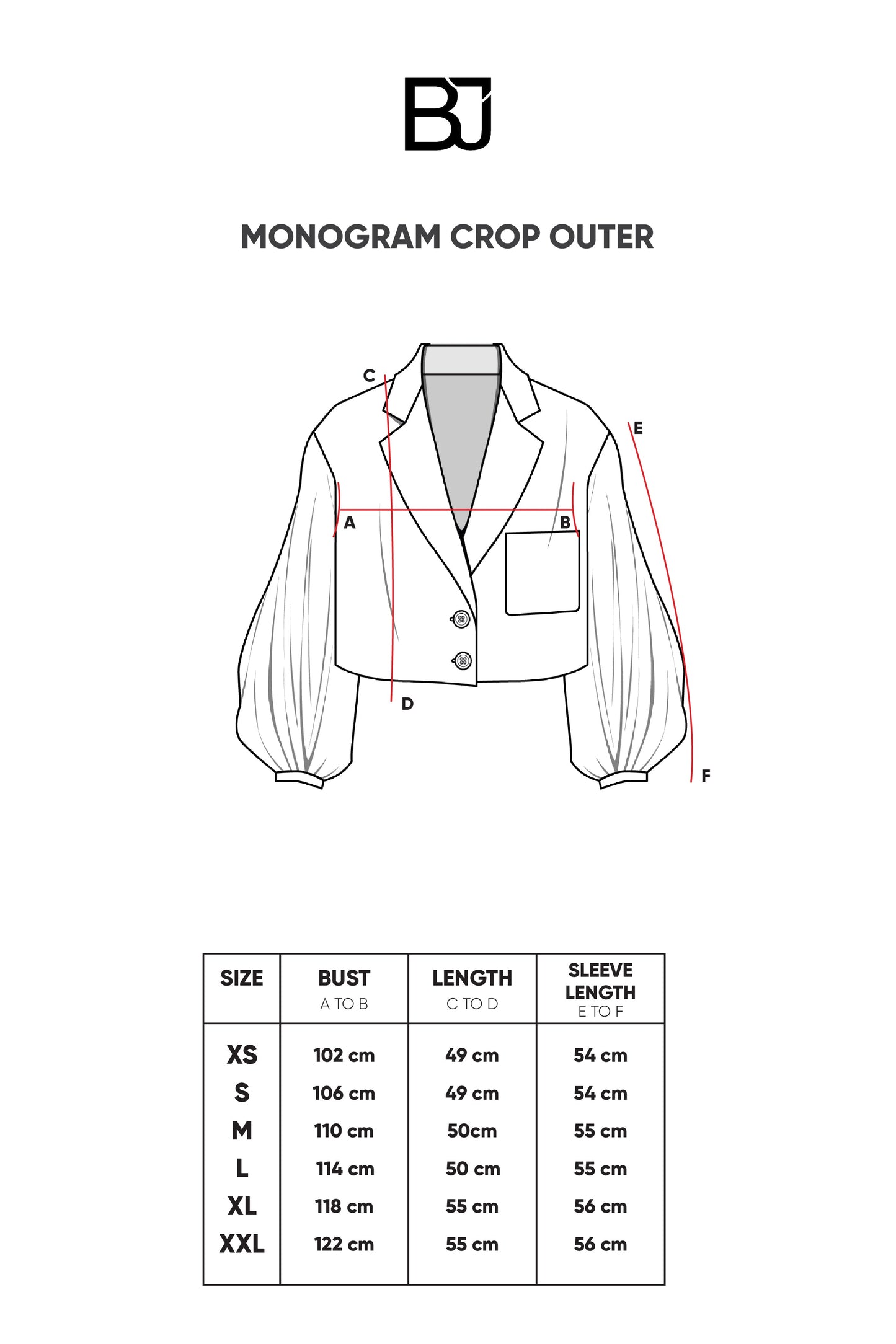 Monogram Crop Outer - Black