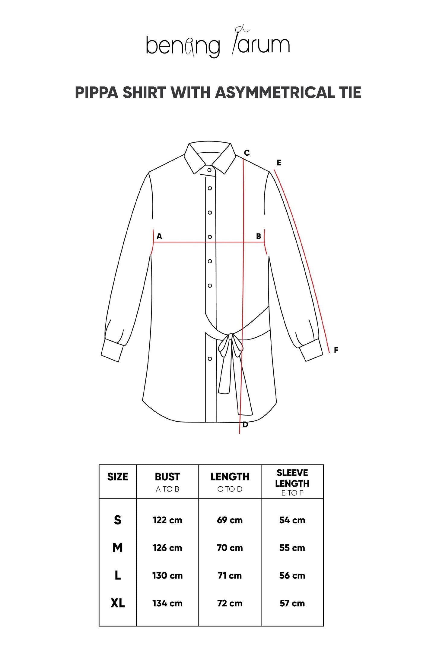 Pippa Shirt with Asymmetric Tie - Blue