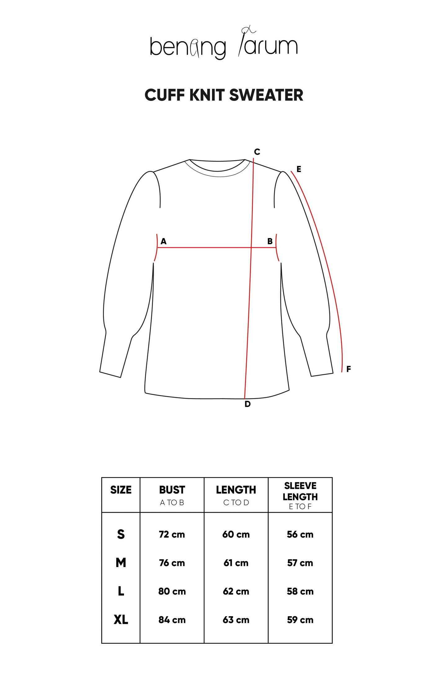 Cuff Knit Sweater - Red