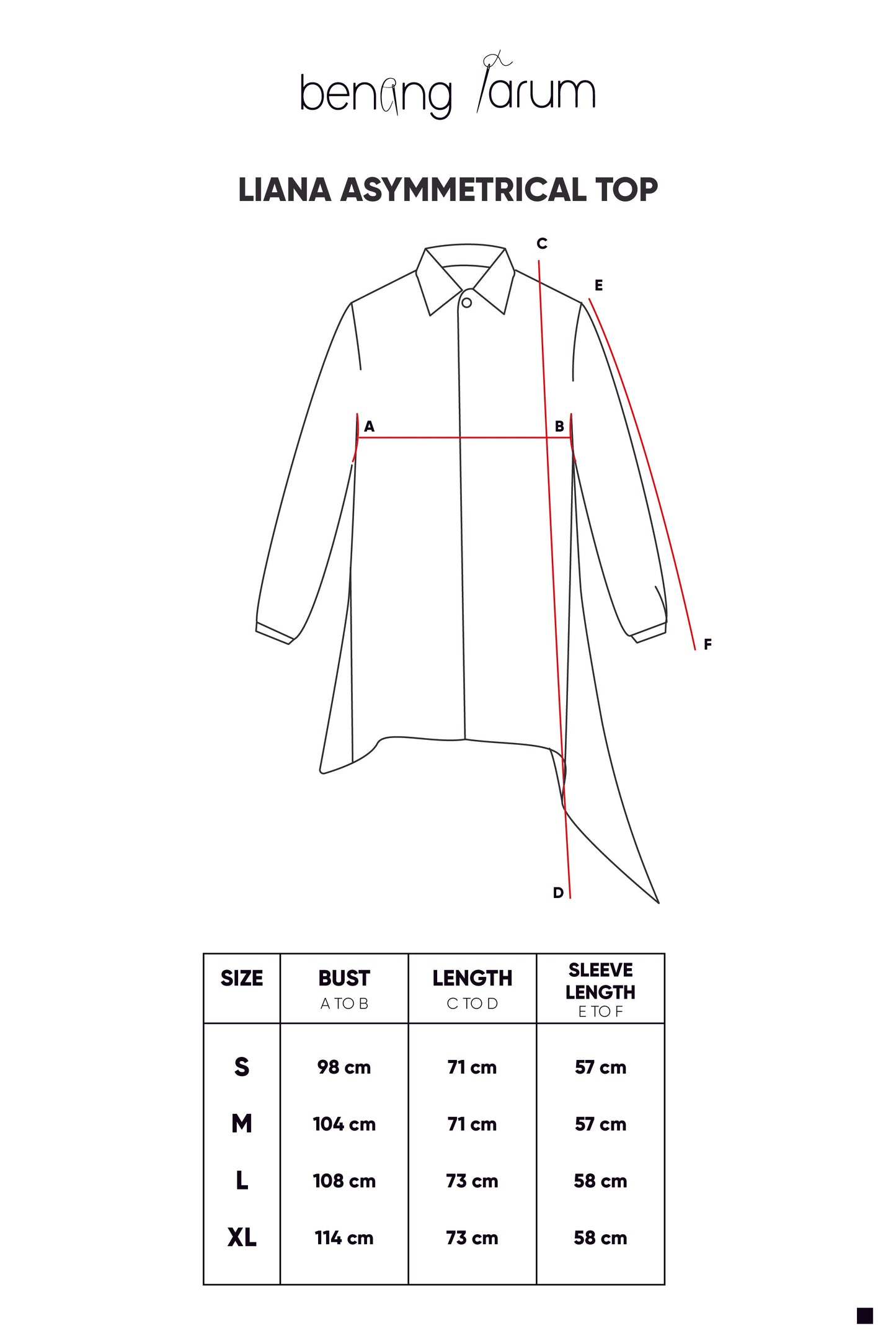 Liana Asymmetrical Top - Black