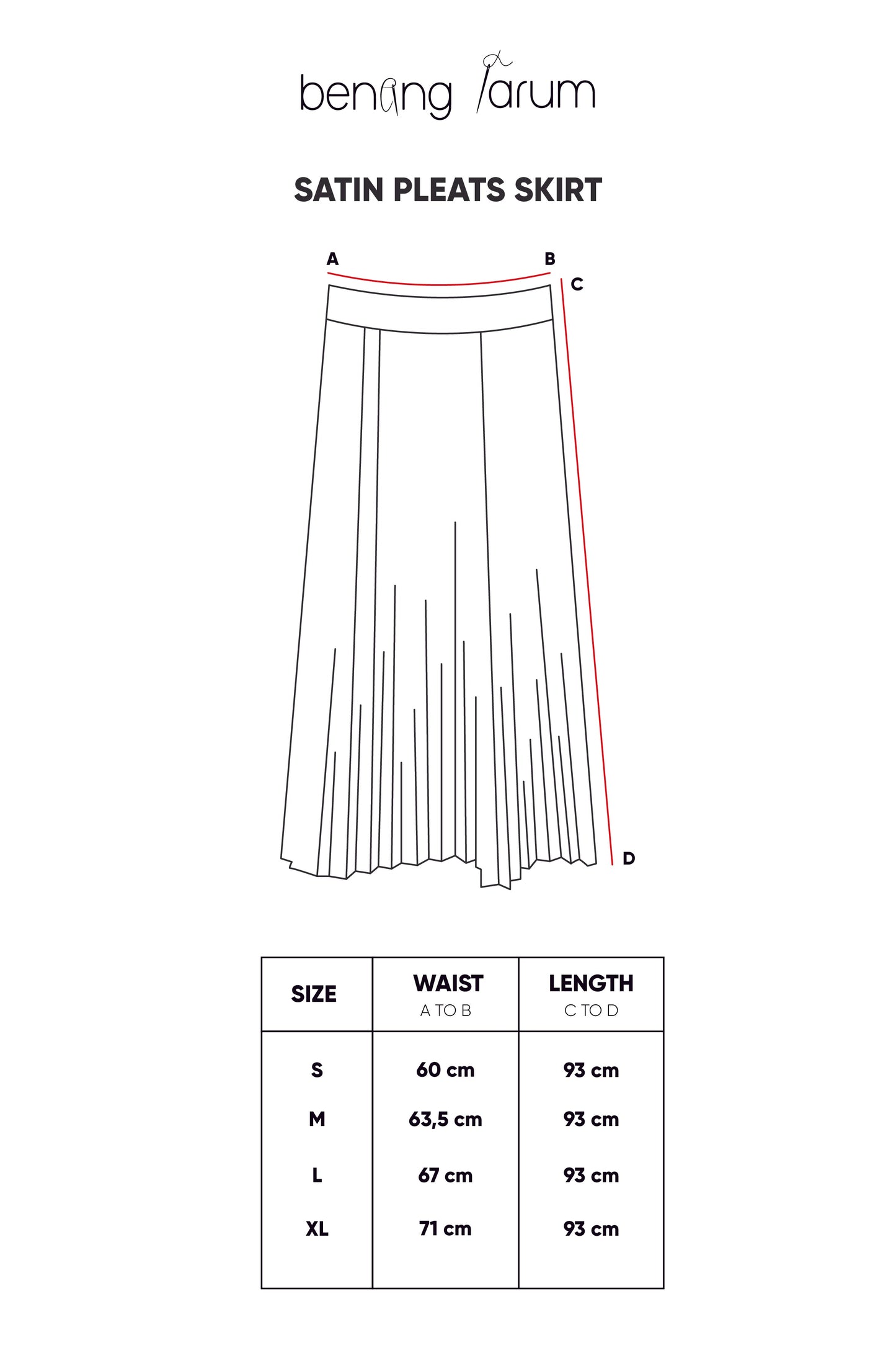 Satin Pleats Skirt - Cream