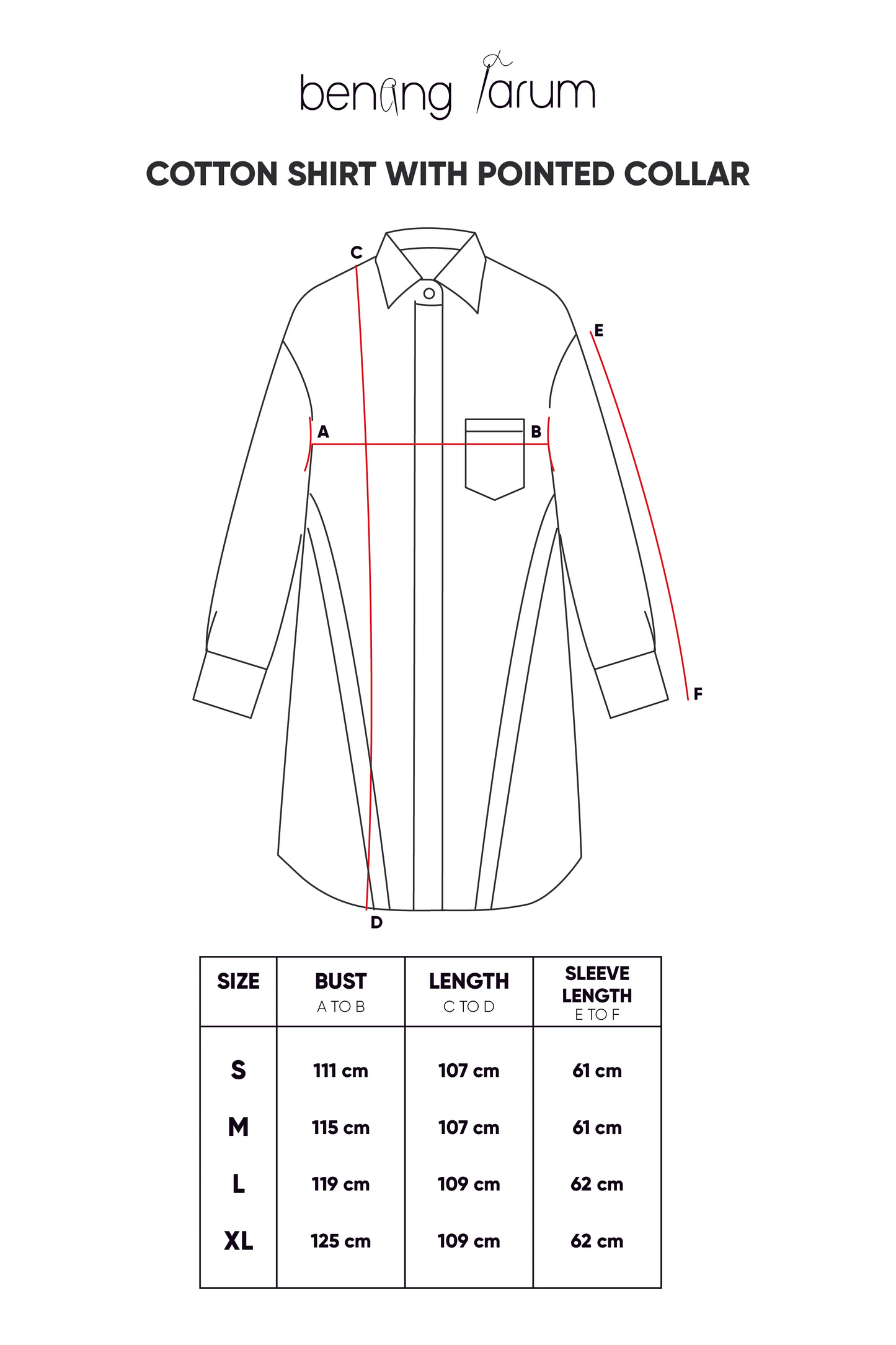 Cotton Shirt with Pointed Collar - White