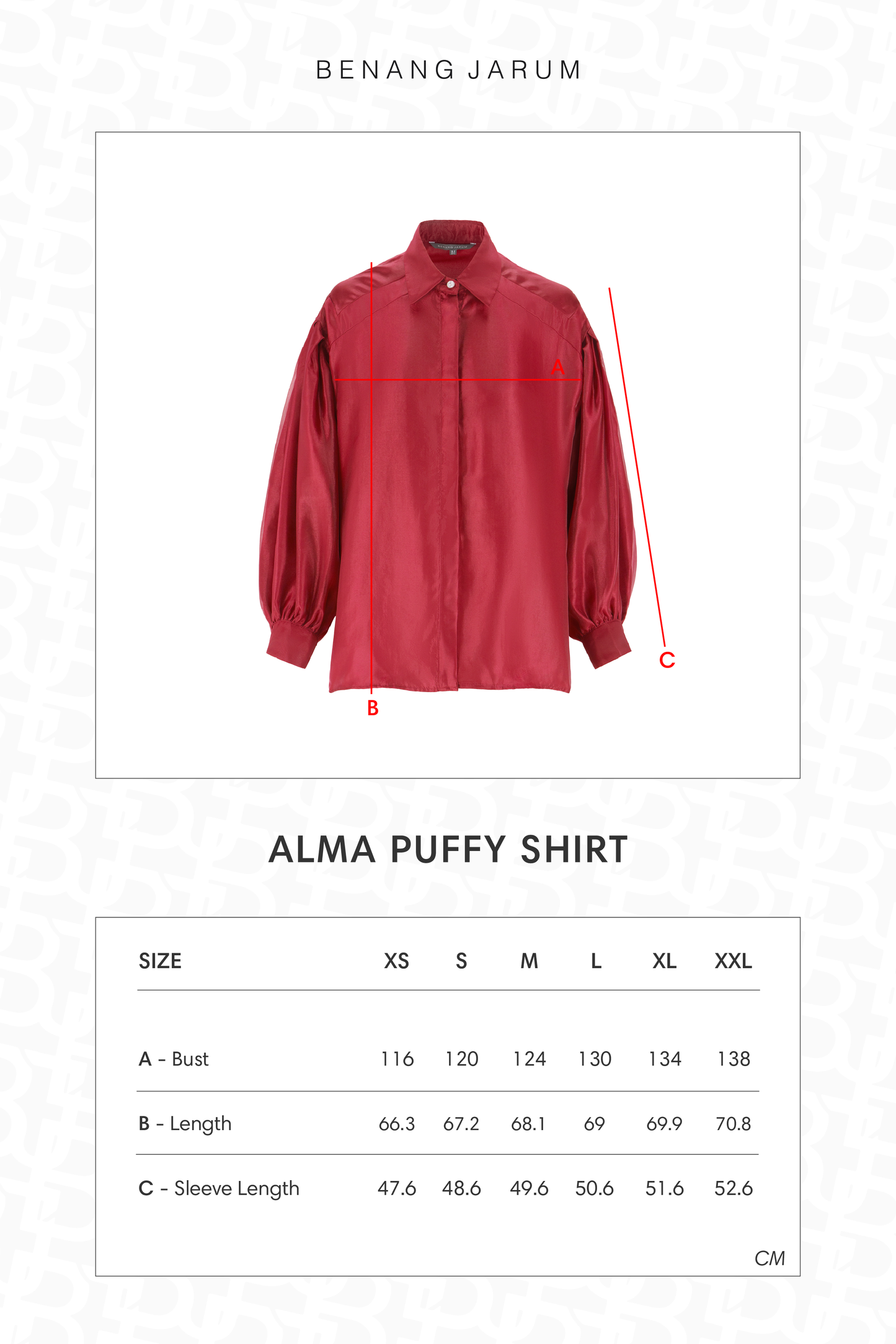 Alma Puffy Shirt - Maroon