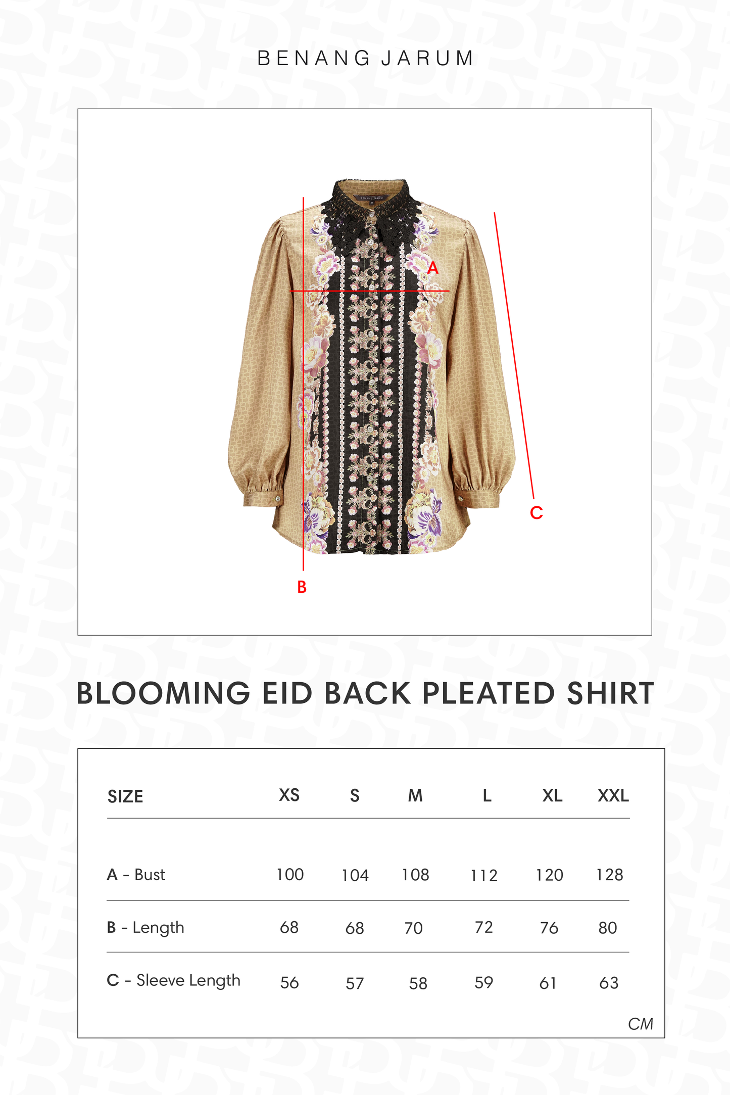 Blooming Eid Back Pleated Shirt - Black Iris