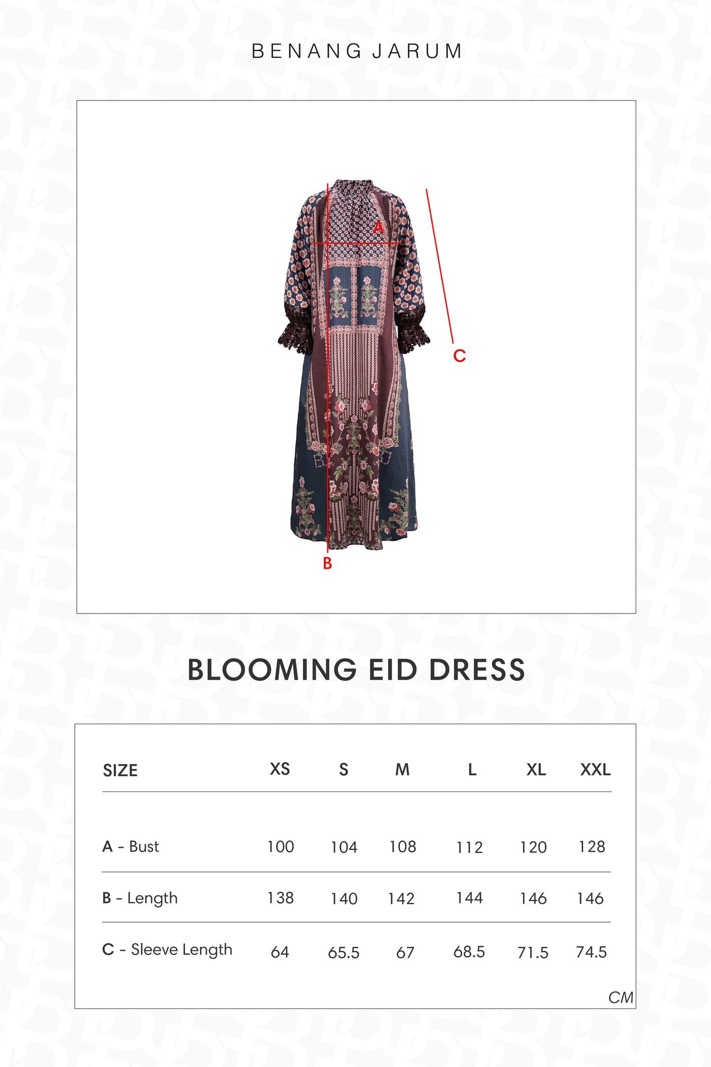 Blooming Eid Dress - Carnation