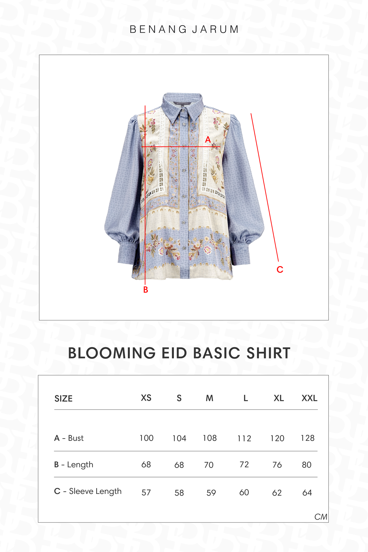 Blooming Eid Basic Shirt - Blue Bell