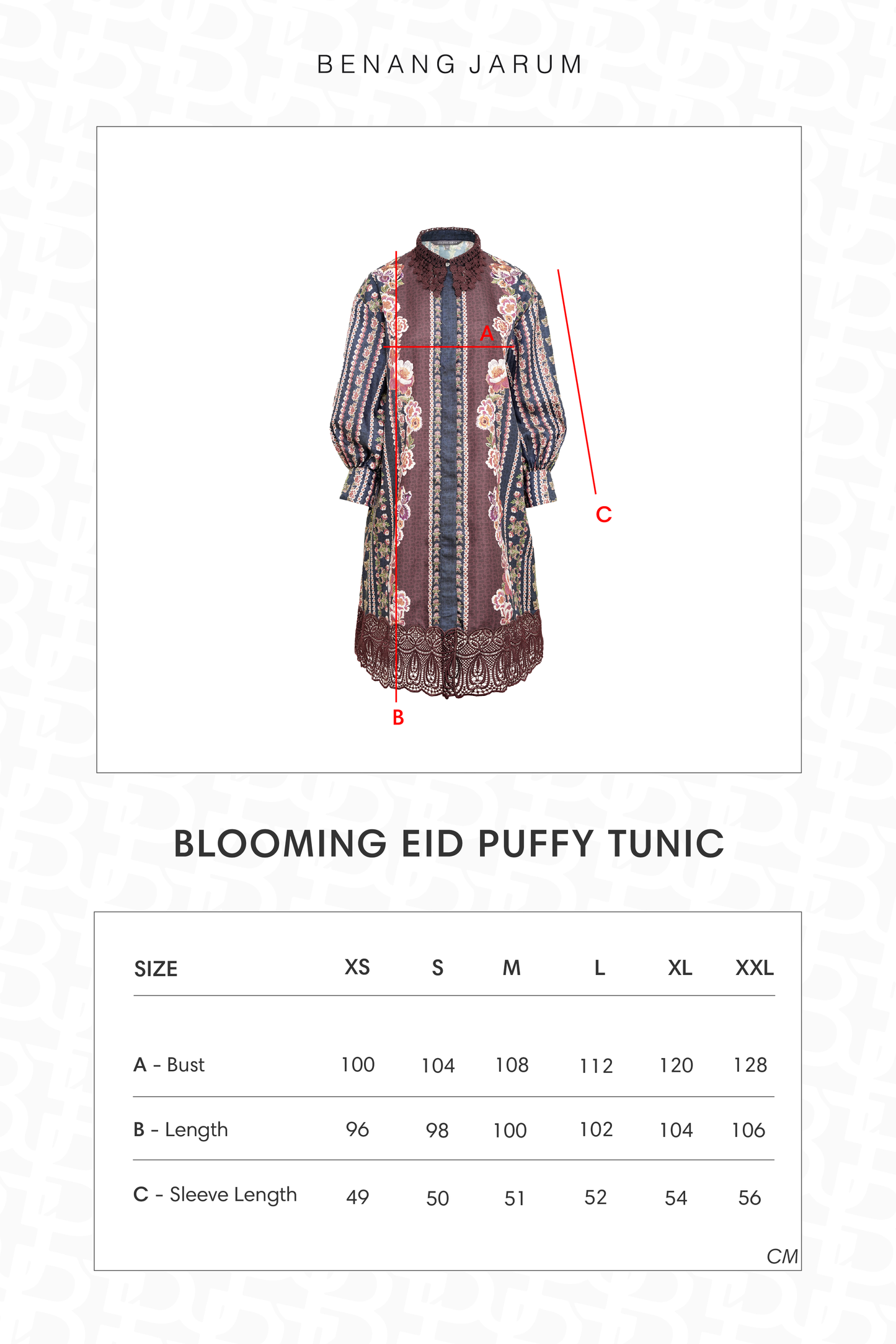 Blooming Eid Puffy Tunic - Carnation