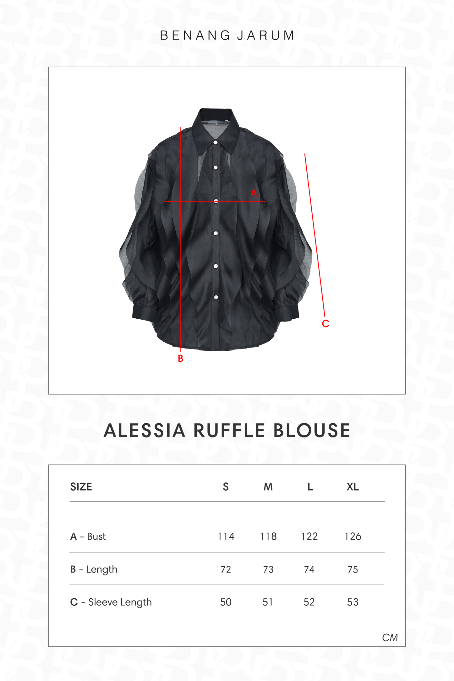 Alessia Ruffle Blouse - Black