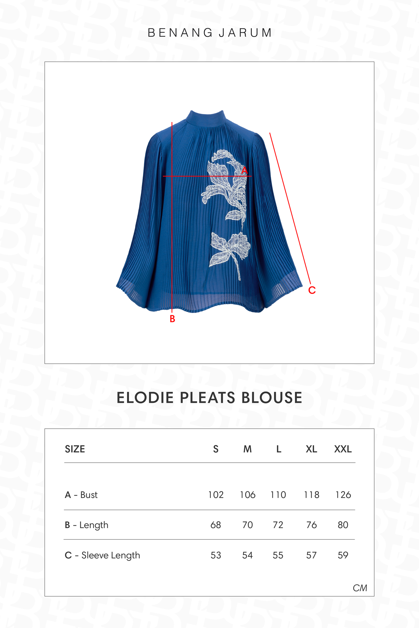 Elodie Pleats Blouse - Persian Blue