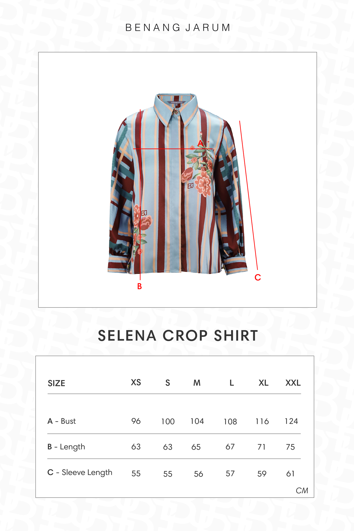 Selena Crop Shirt - Navy Peony