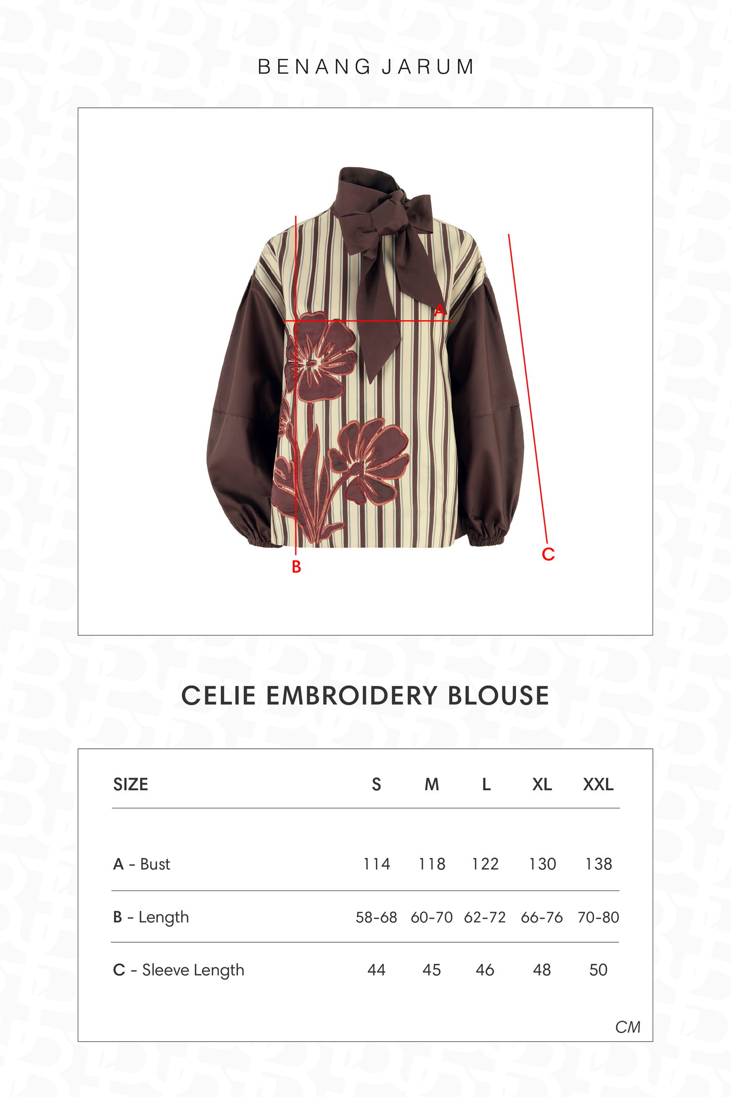 Celie Embroidery Blouse - Fired Brick