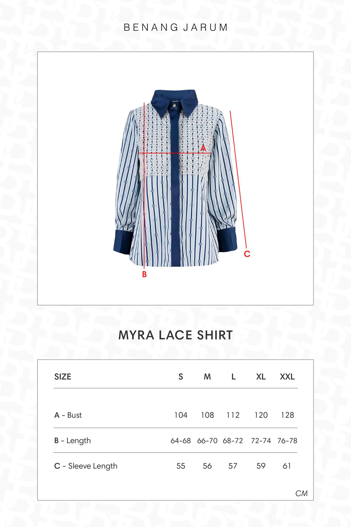 Myra Lace Shirt - Indigo Blue