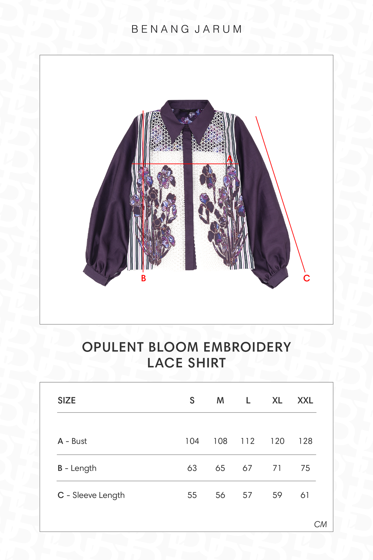 Opulent Bloom Embroidery Lace Shirt - Deep Violet
