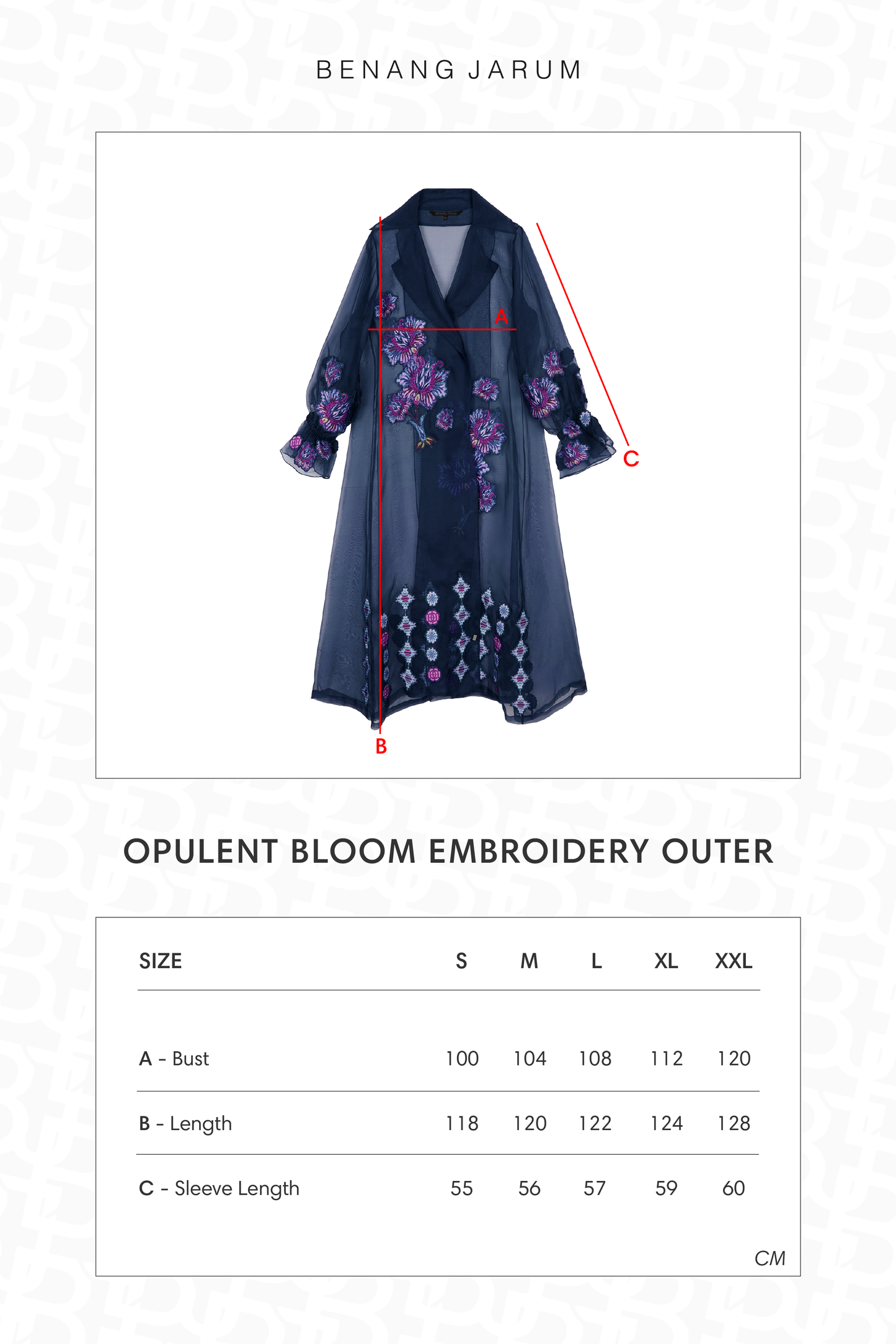 Opulent Bloom Embroidery Outer - Midnight Bloom