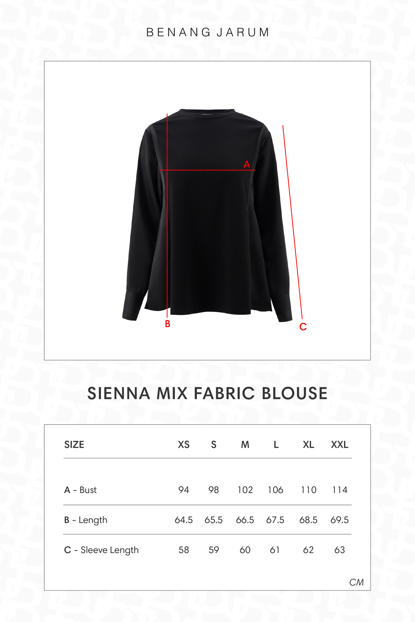 Sienna Mix Fabric Blouse - Black
