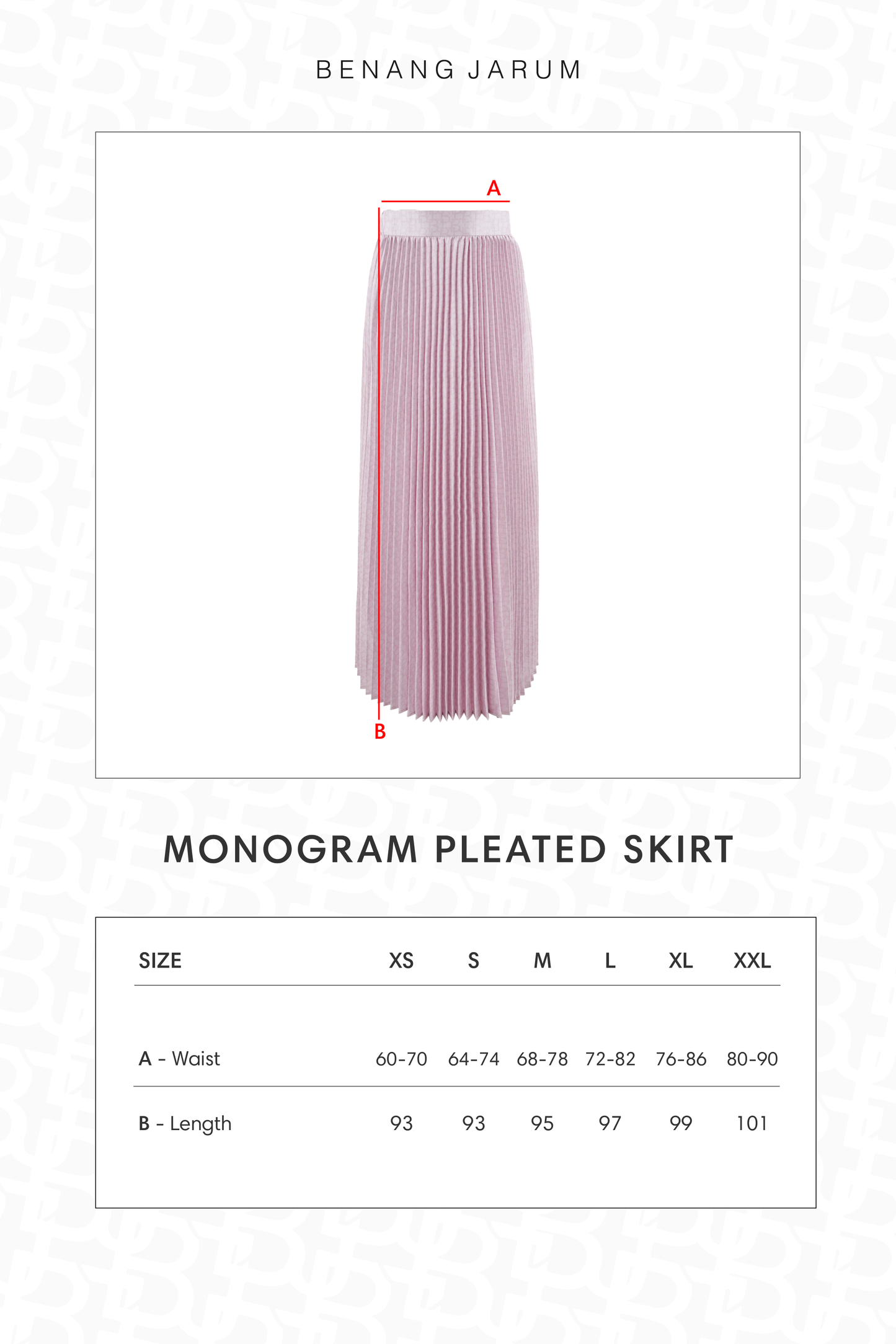 Monogram Pleated Skirt - Blossom