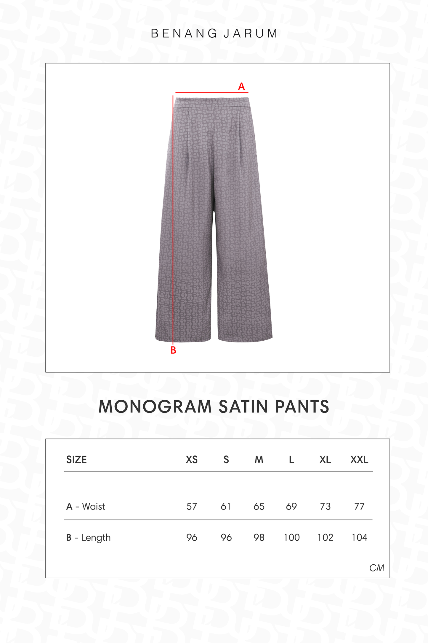 Monogram Satin Pants - Anchor