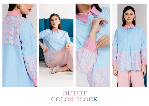 Color Block Outfit untuk Wanita