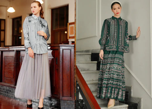 Ide Outer Dan Rok Ide OOTD Rok Panjang dengan Kemeja untuk Hijabers – Benang Jarum