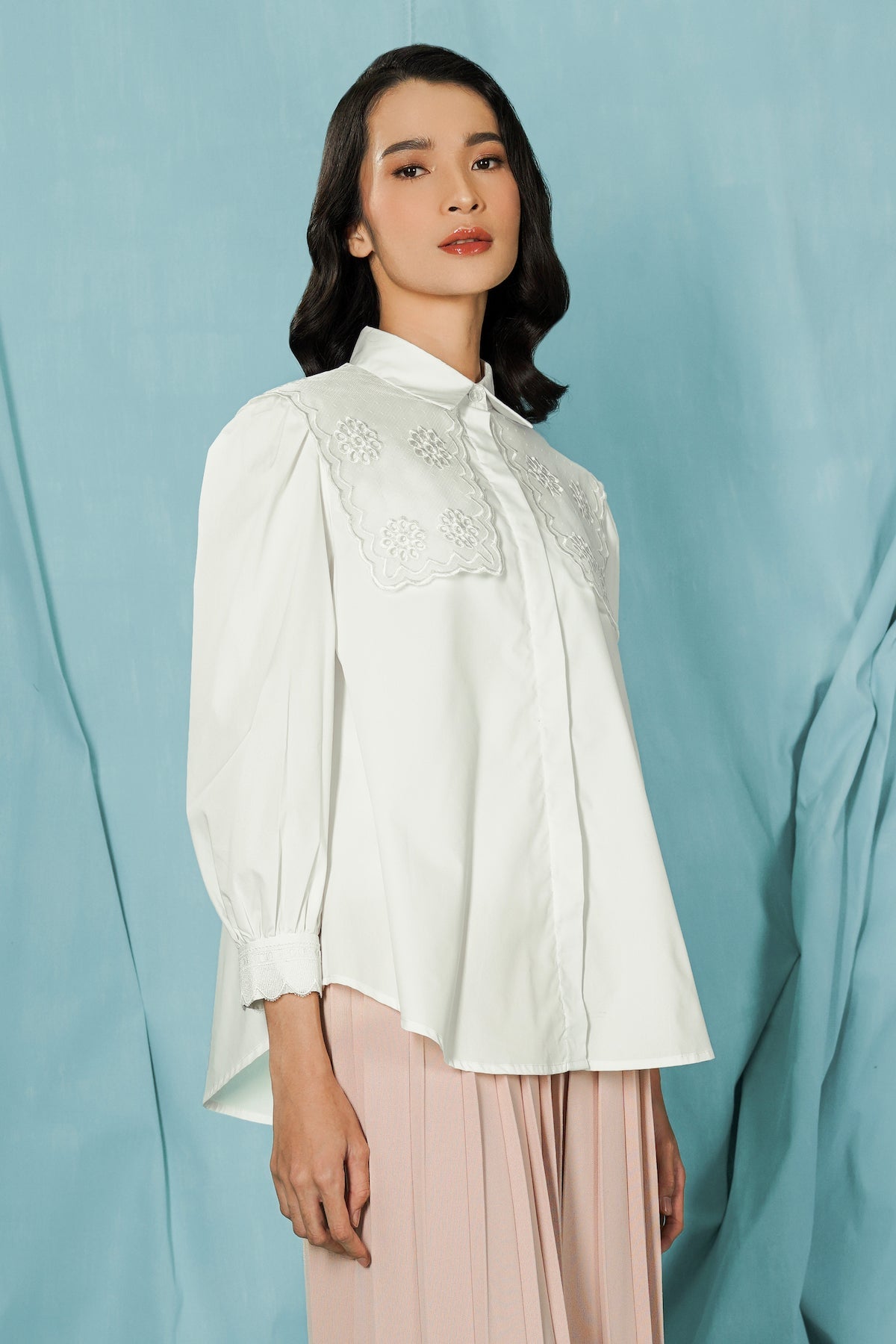 Dayla Lace Shirt - White