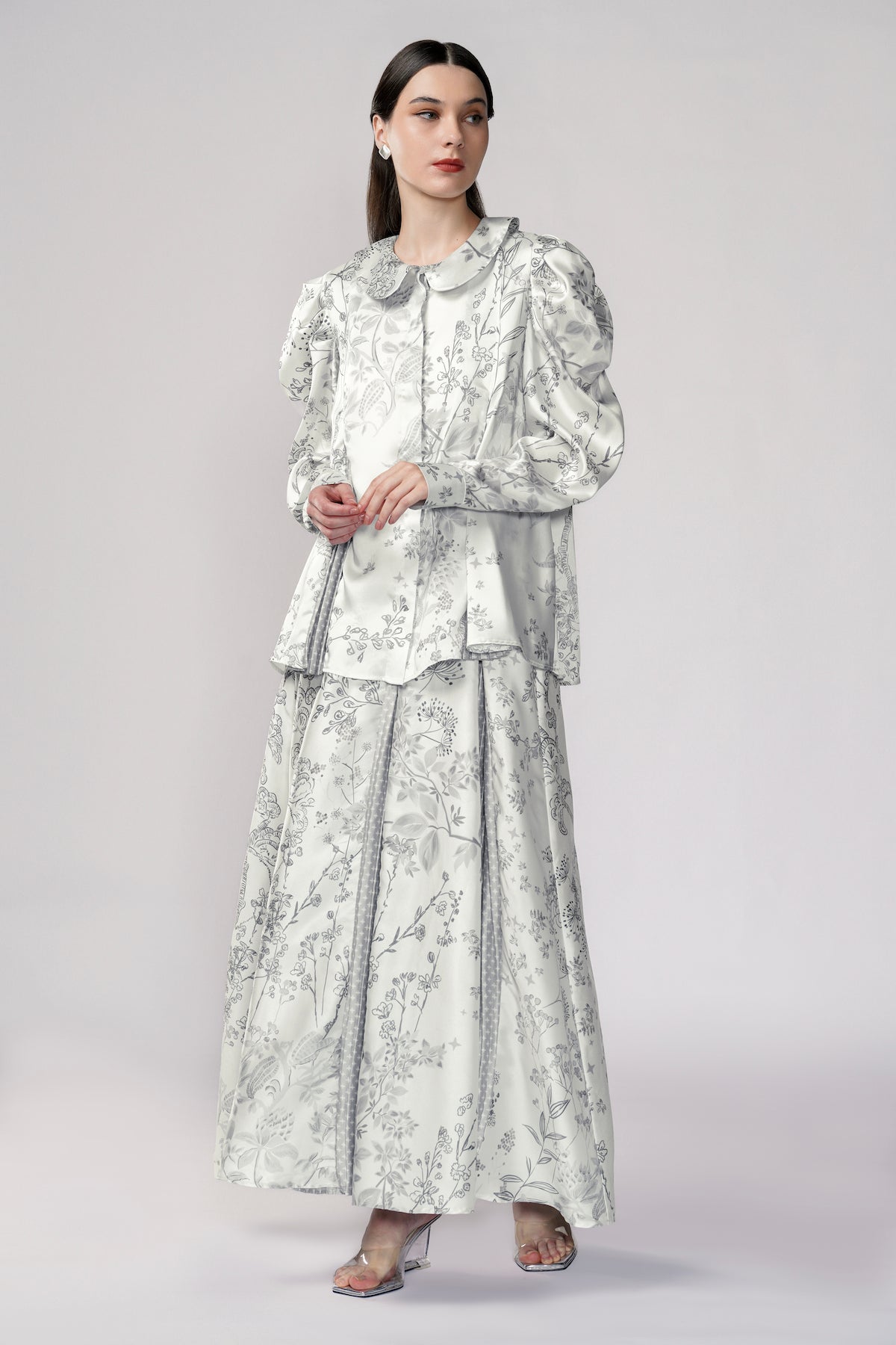 Samara Pleated Shirt - Pearl