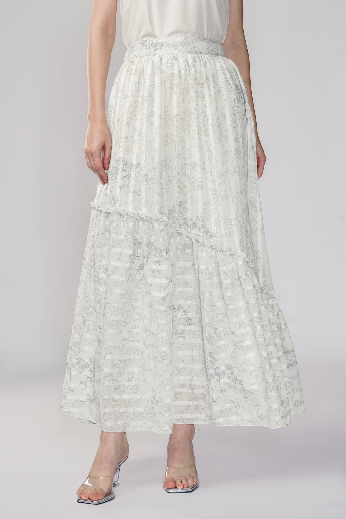 Samara Ruffle Skirt - Pearl